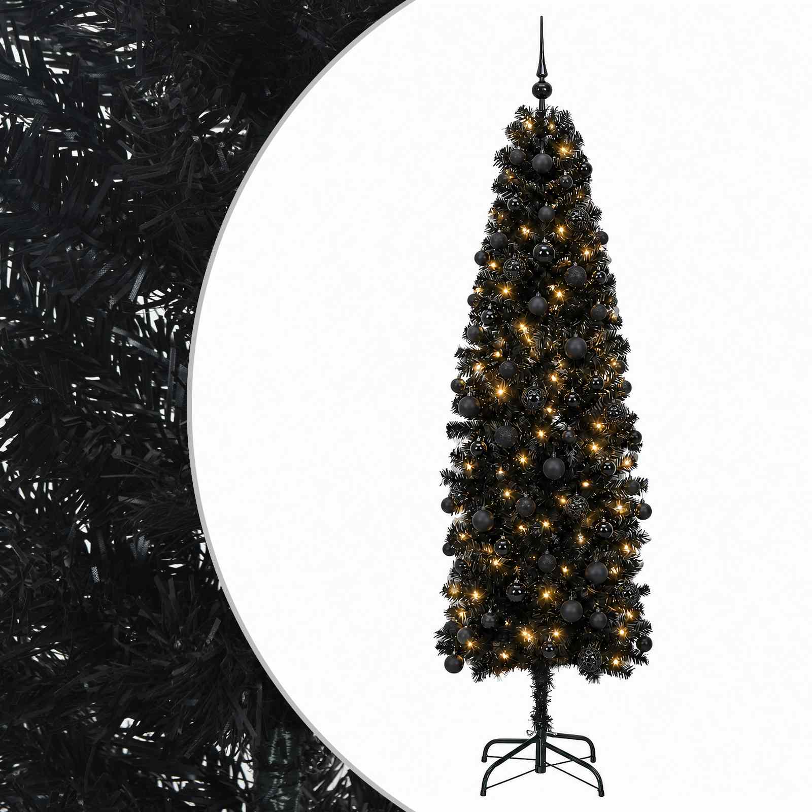 Kitsas kunstkuusk koos jõulukuulidega 240 cm 300 LED-i