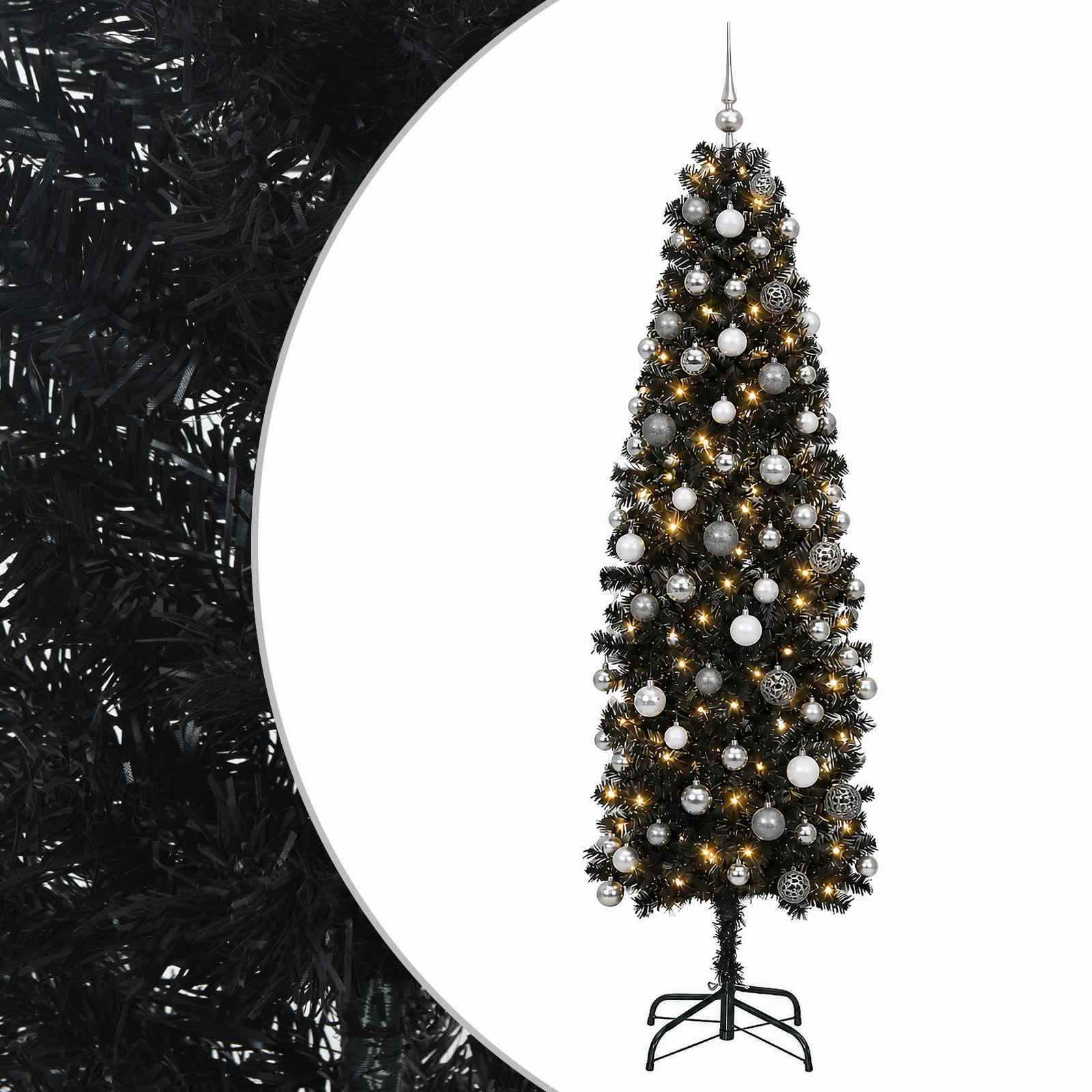 Kitsas kunstkuusk koos jõulukuulidega 240 cm 300 LED-i