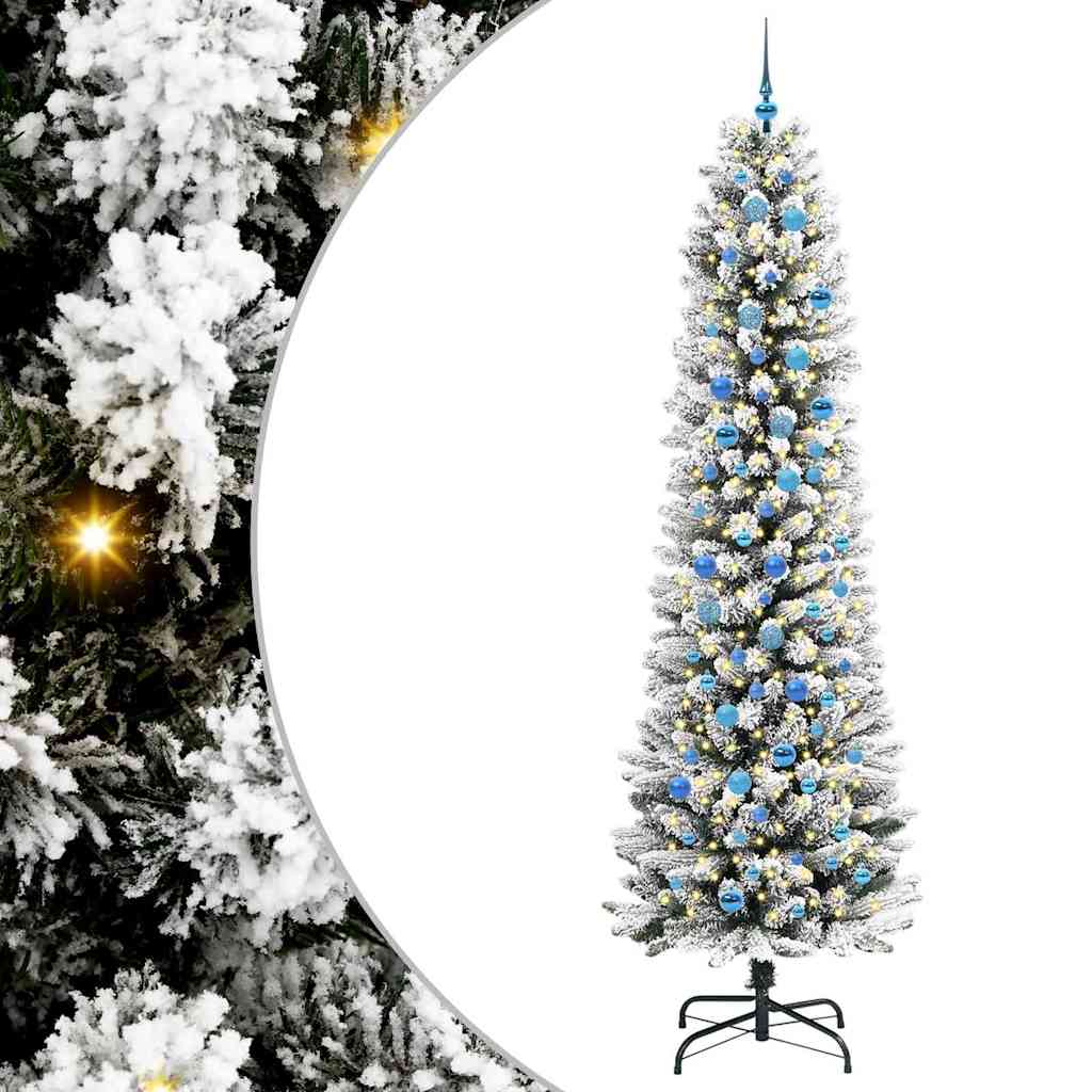 Kunstlik õhuke jõulukuusk 240 cm 300 LED-i Soe valge PE ja PVC