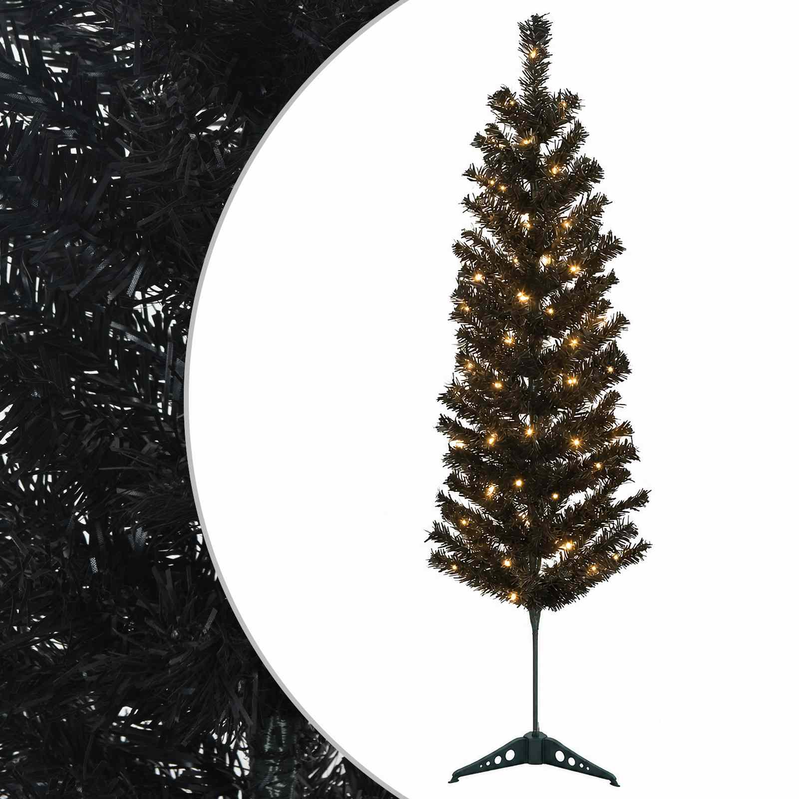Kunstlik õhuke jõulukuusk 120 cm 150 LED-i Soe valge