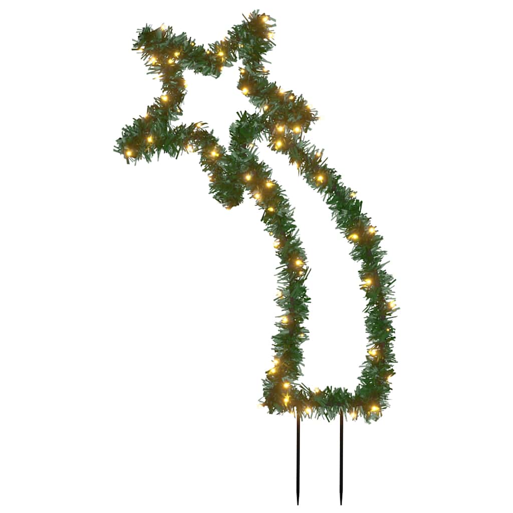 Jõulukaunistus meteoor koos vaiadega, 80 LEDi, 62 cm