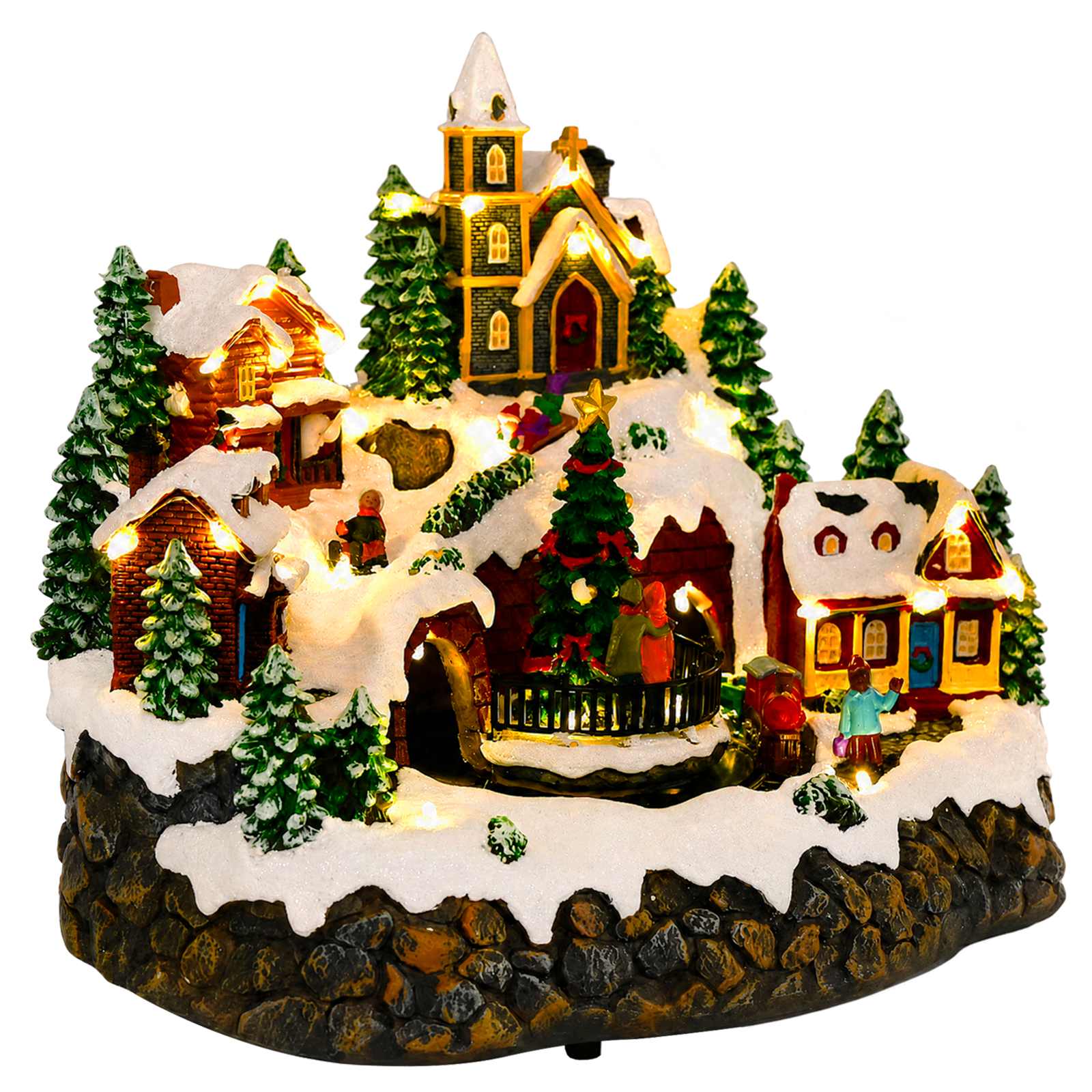 Jõuluküla rongiga SALO 25,5 x 20 x 23 cm vaik Mitmevärviline