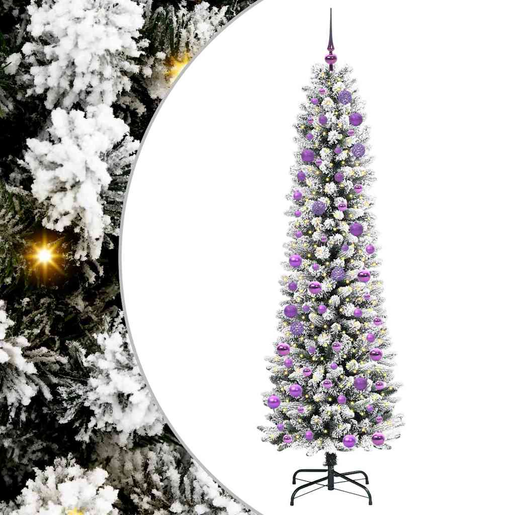 Kunstlik õhuke jõulukuusk 240 cm 300 LED-i Soe valge PE ja PVC