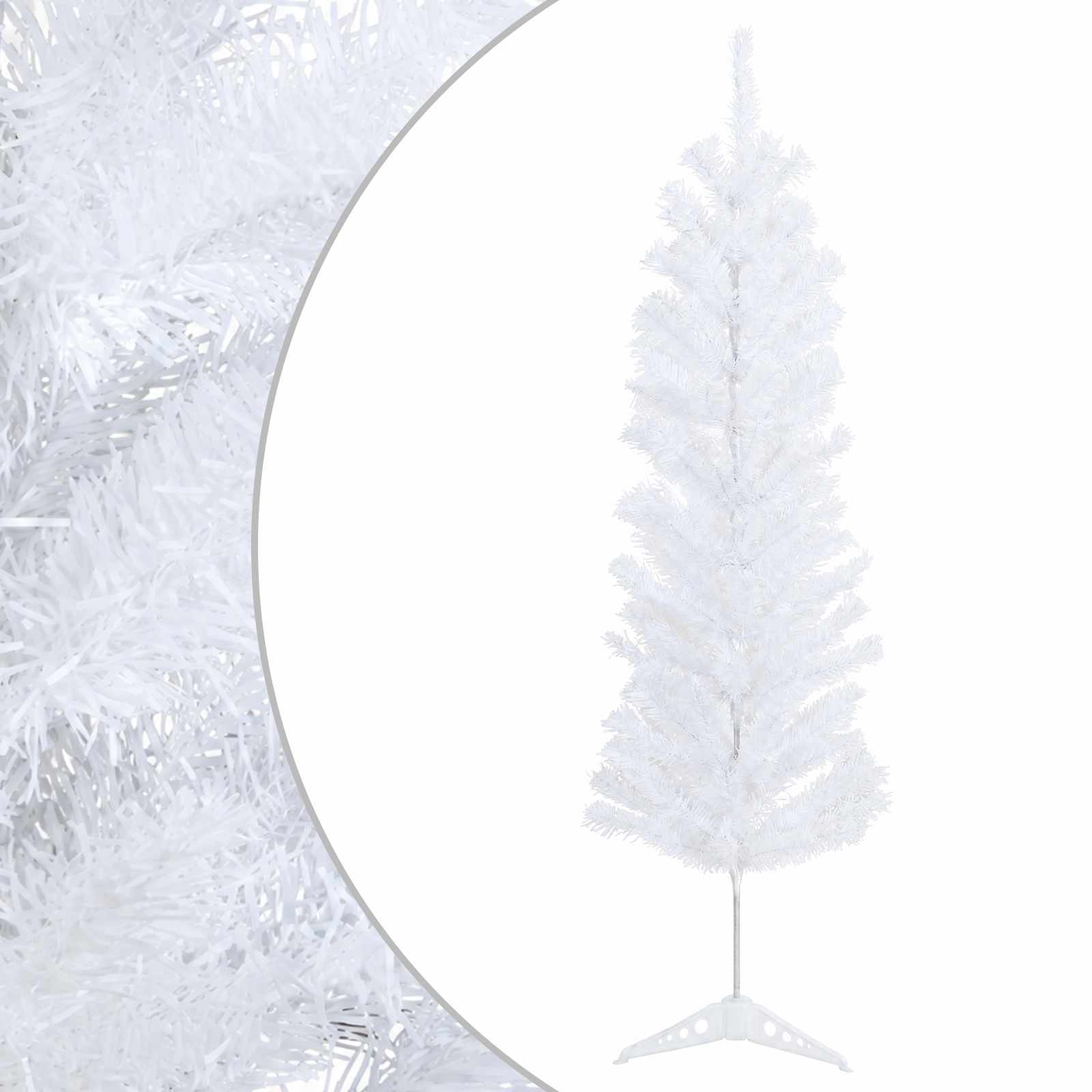 Kunstlik õhuke jõulukuusk 120 cm PVC ja teras Valge