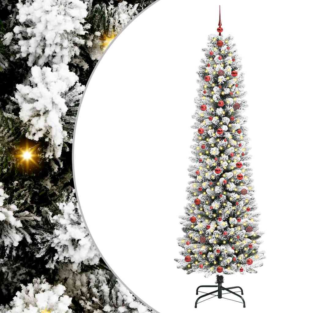 Kunstlik õhuke jõulukuusk 240 cm 300 LED-i Soe valge PE ja PVC