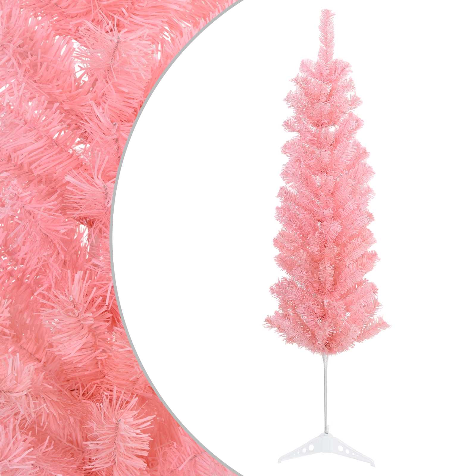 Kunstlik õhuke jõulukuusk 150 cm PVC ja teras Roosa
