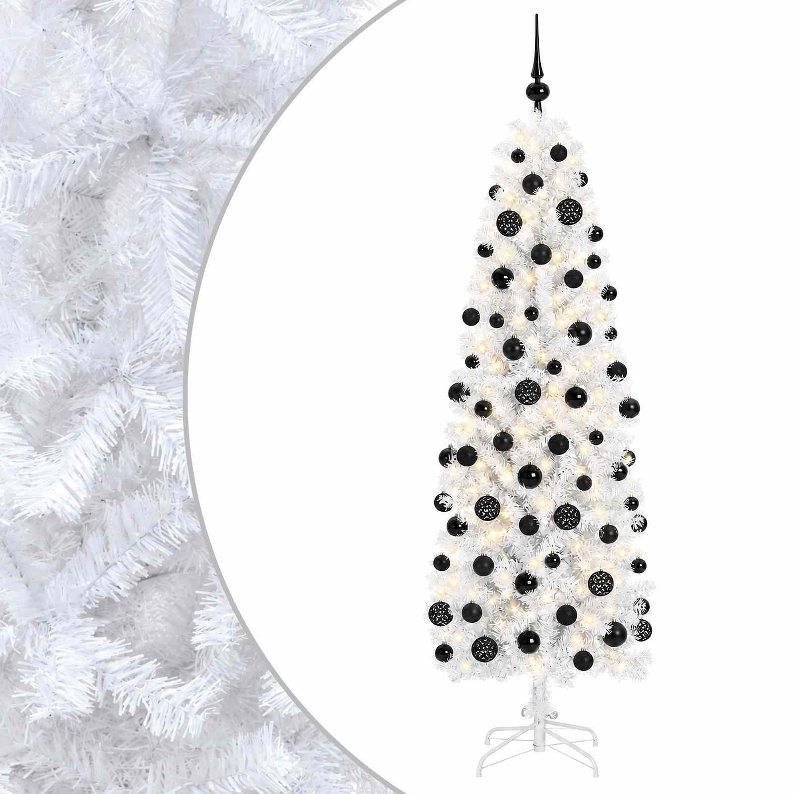 Kitsas kunstkuusk koos jõulukuulidega 240 cm 300 LED-i
