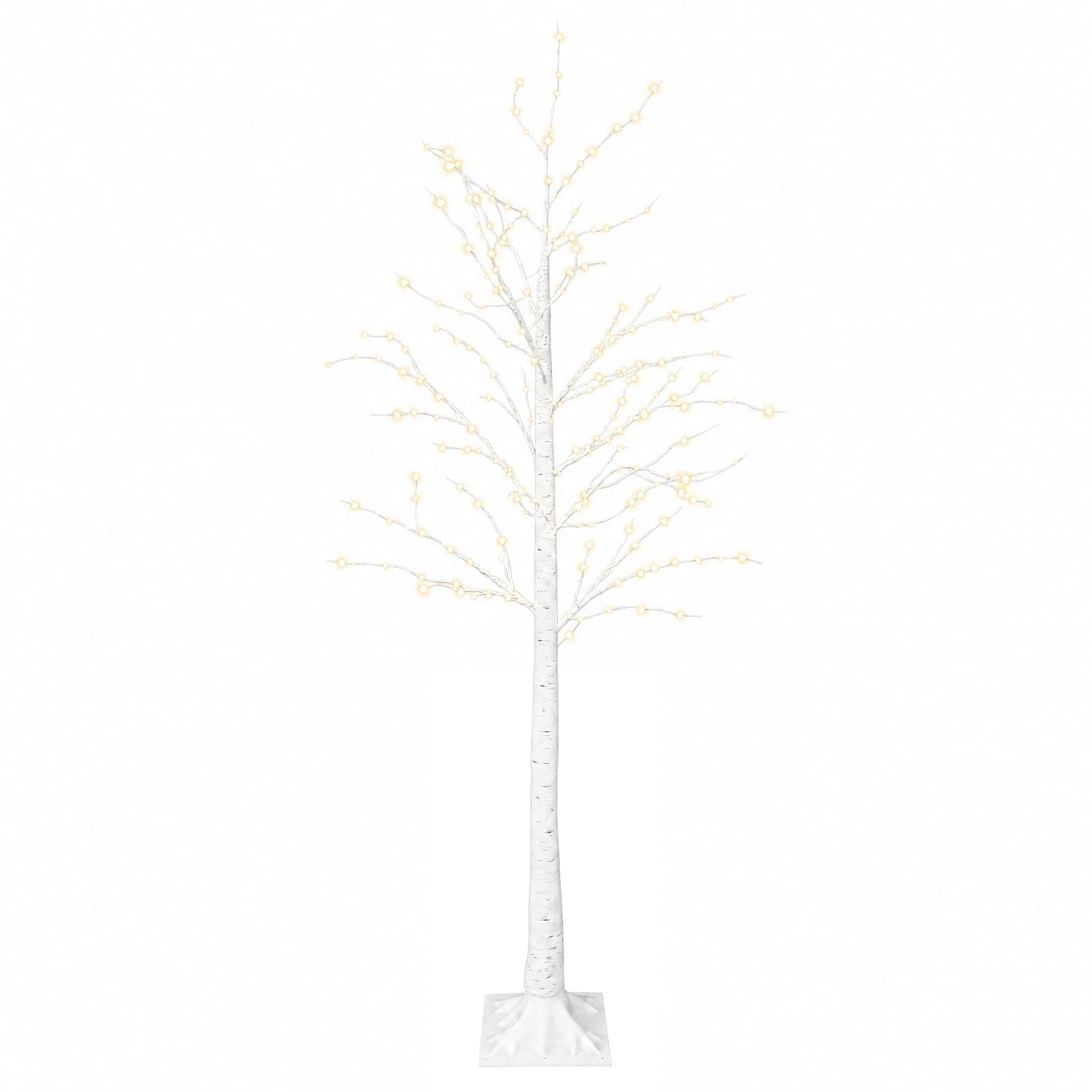 Kase-jõulupuu Valge 22 x 22 x 180 cm Plastmass 319 LED-i