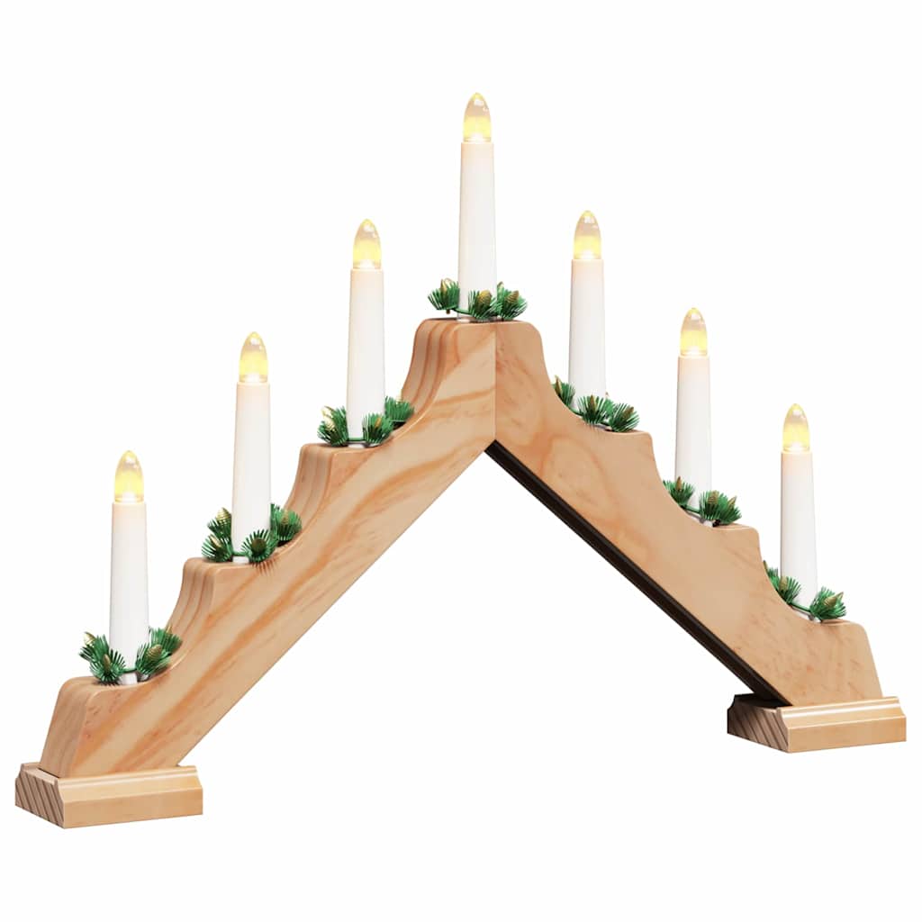 Jõuluküünla sild 7 LED-i Soe valge 39.5 x 5 x 29 cm
