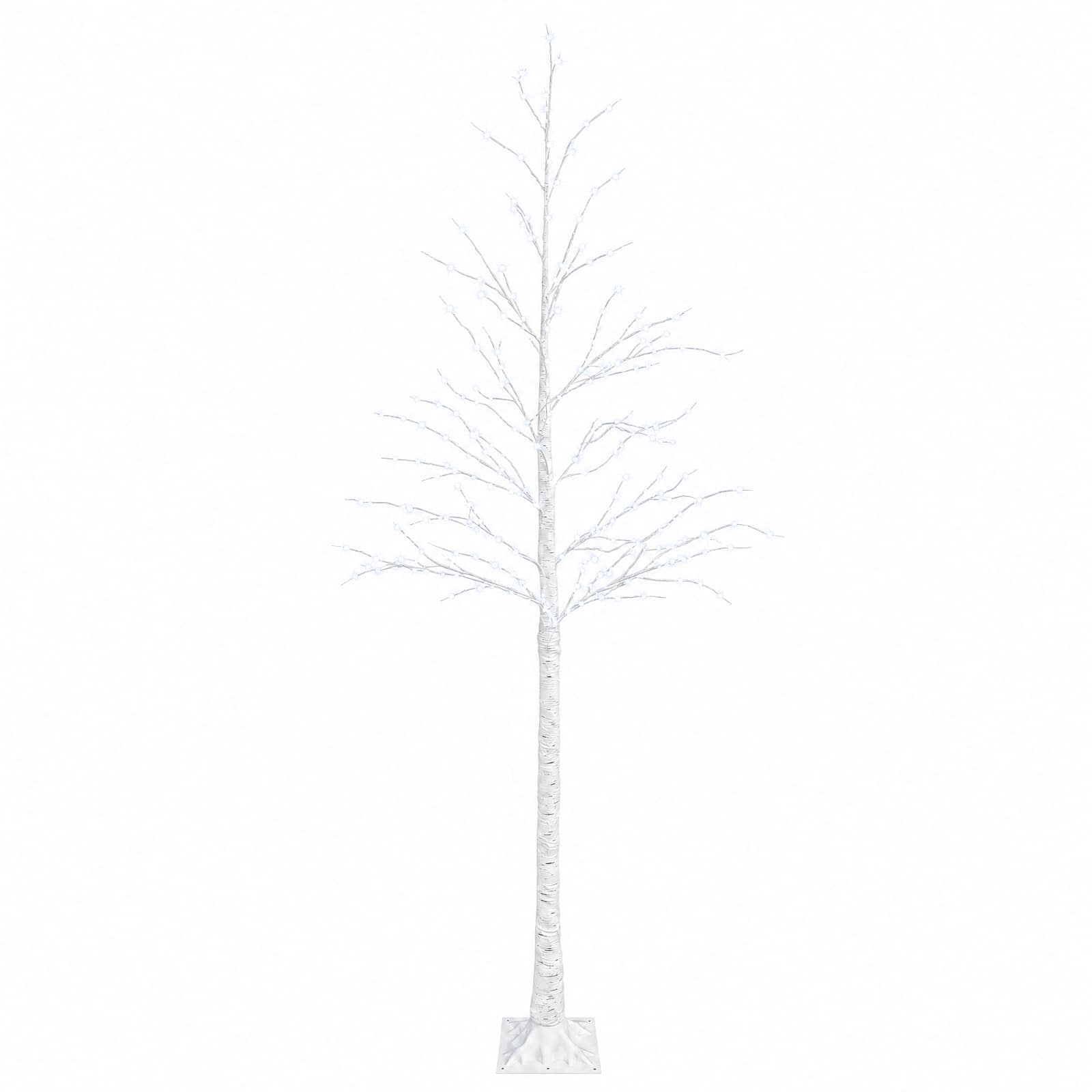 Kase-jõulupuu Valge 25 x 25 x 210 cm Plastmass 406 LED-i