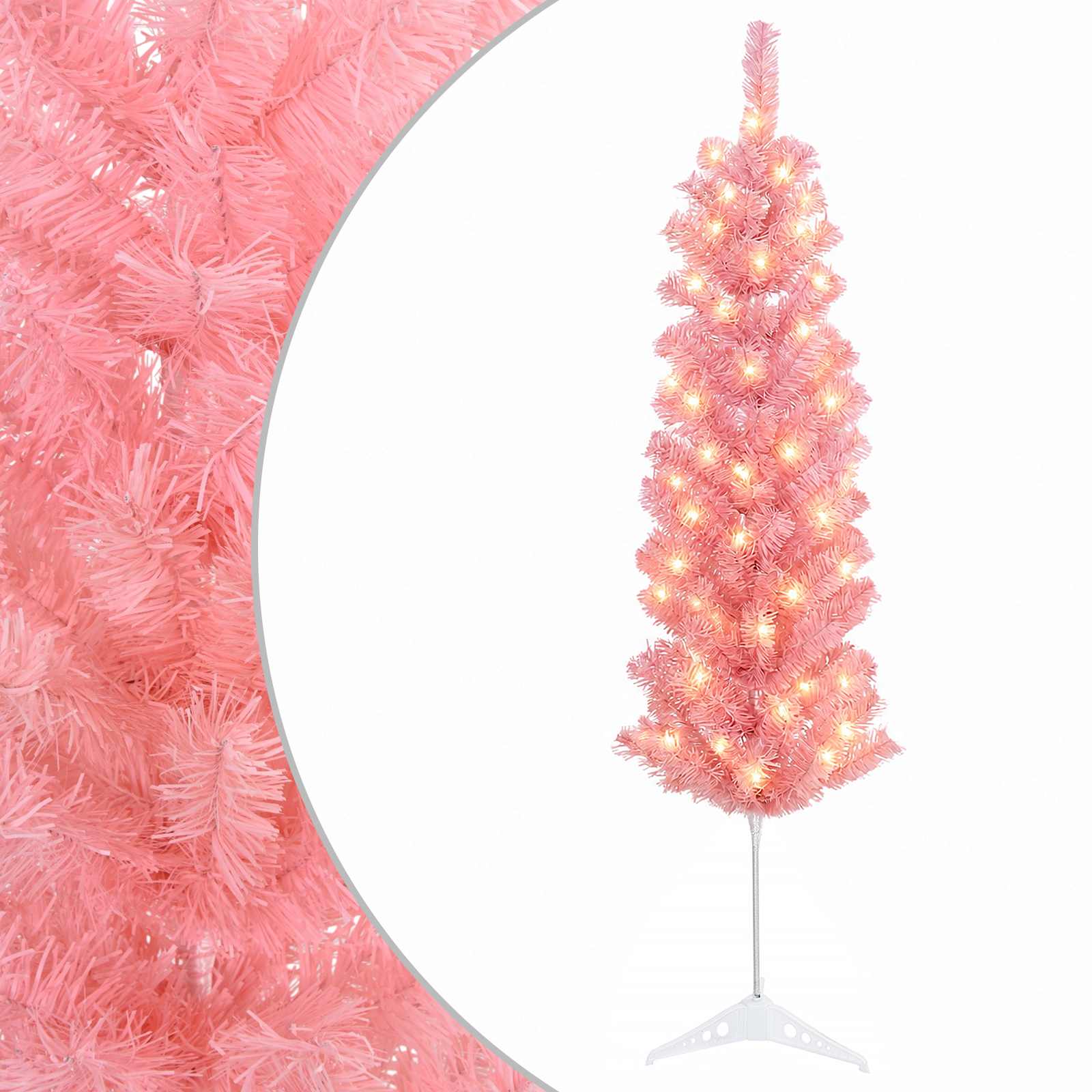 Kunstlik õhuke jõulukuusk 150 cm 150 LED-i Soe valge