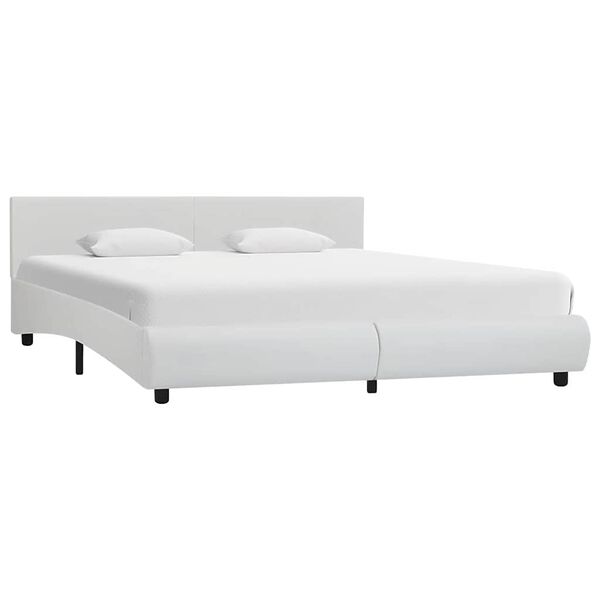 LED-valgustusega voodiraam, valge, 180 × 200 cm — mudel 285491
