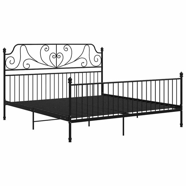 Voodiraam, must, 180 × 200 cm, metall — mudel 324856