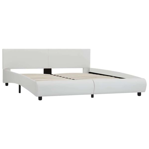 LED-valgustusega voodiraam, valge, 180 × 200 cm — mudel 285491