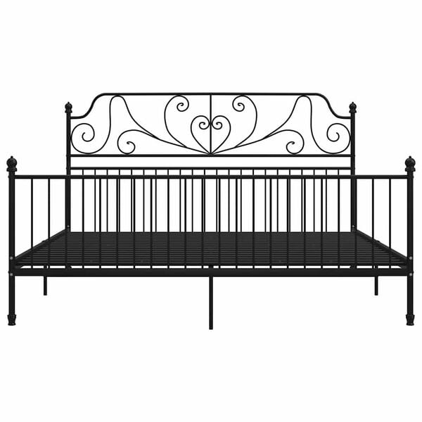 Voodiraam, must, 180 × 200 cm, metall — mudel 324856