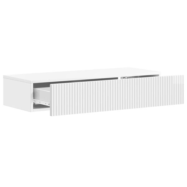 Seinale kinnitatav külglaud Kõrgläikega valge Tehispuit