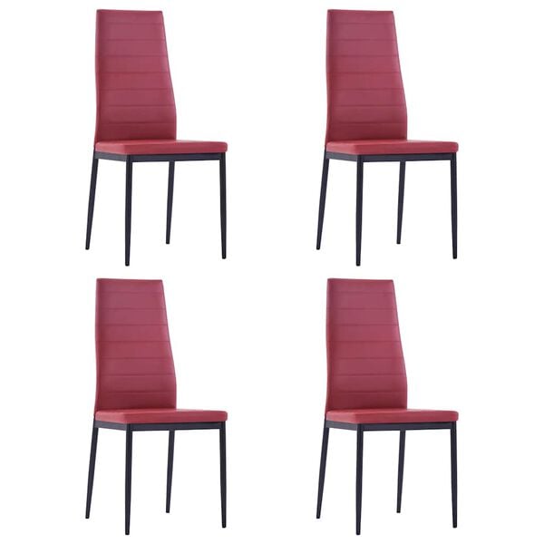 Viieosaline söögitoakomplekt, veinipunane