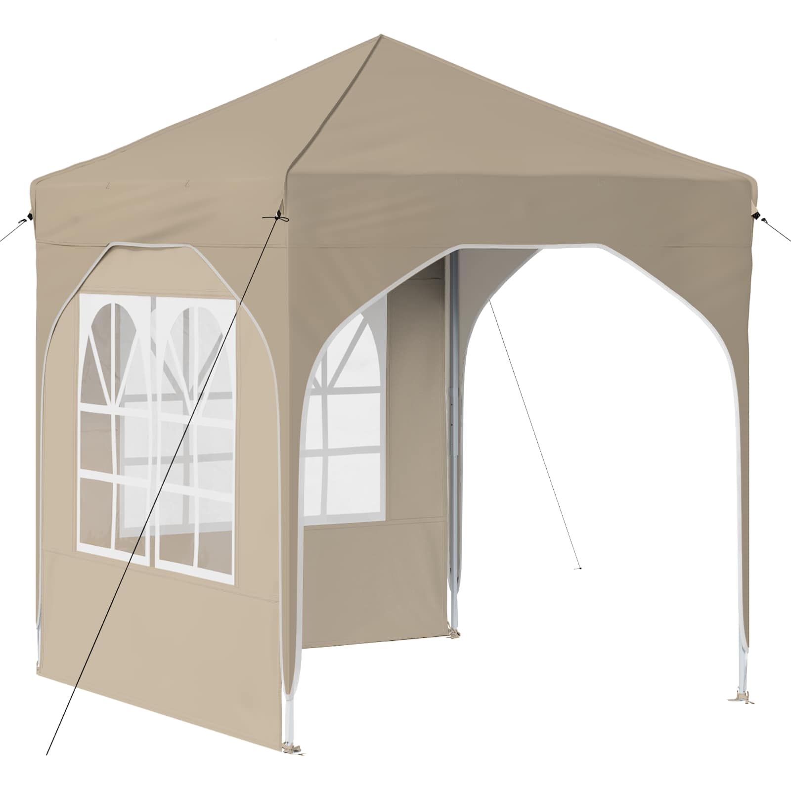 Kokkupandav peotelk (pop-up) 2 külgseinaga, 1,92 × 1,92 m, kreemjas