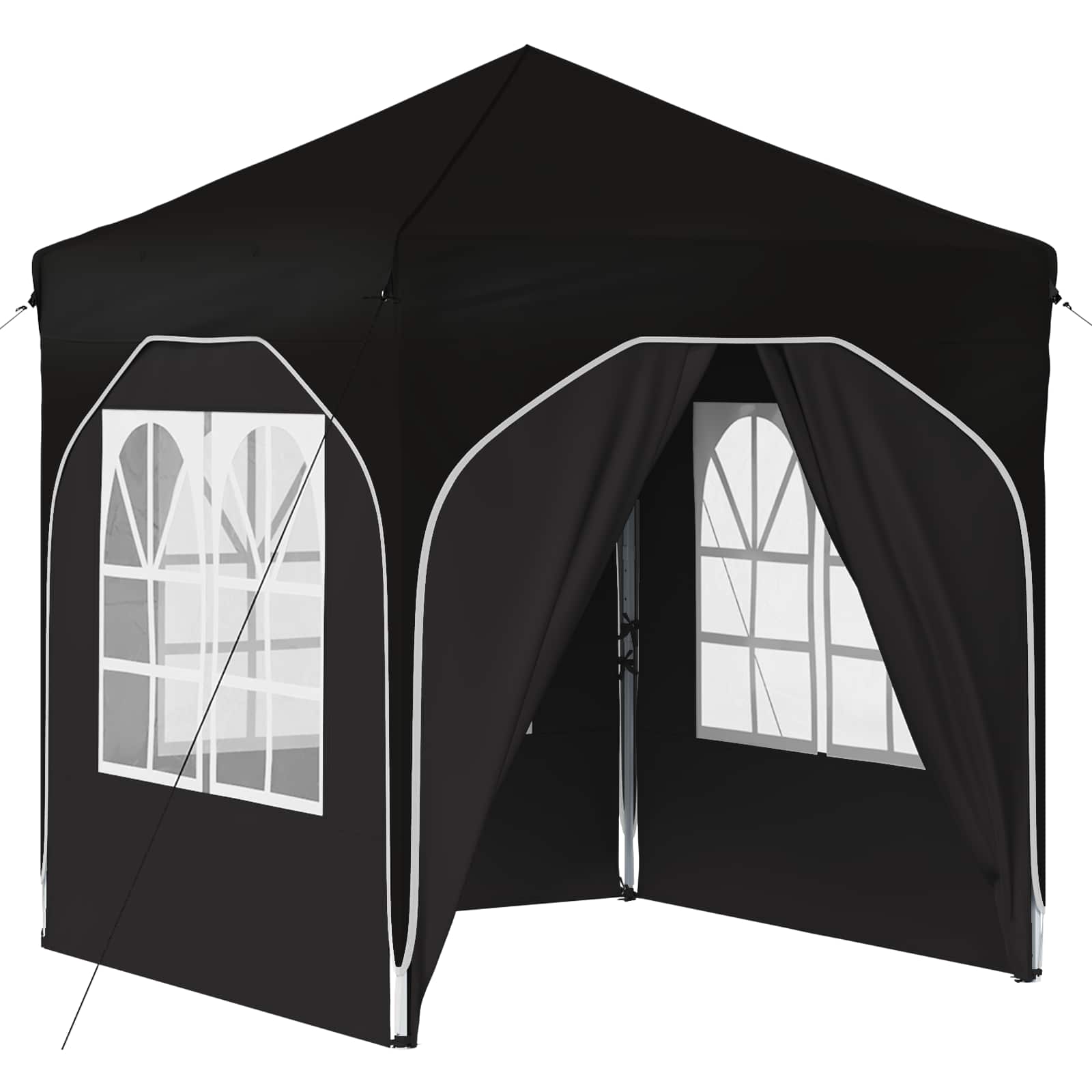 Kokkupandav peotelk (pop-up) 4 külgseinaga, 1,92 × 1,92 m, must