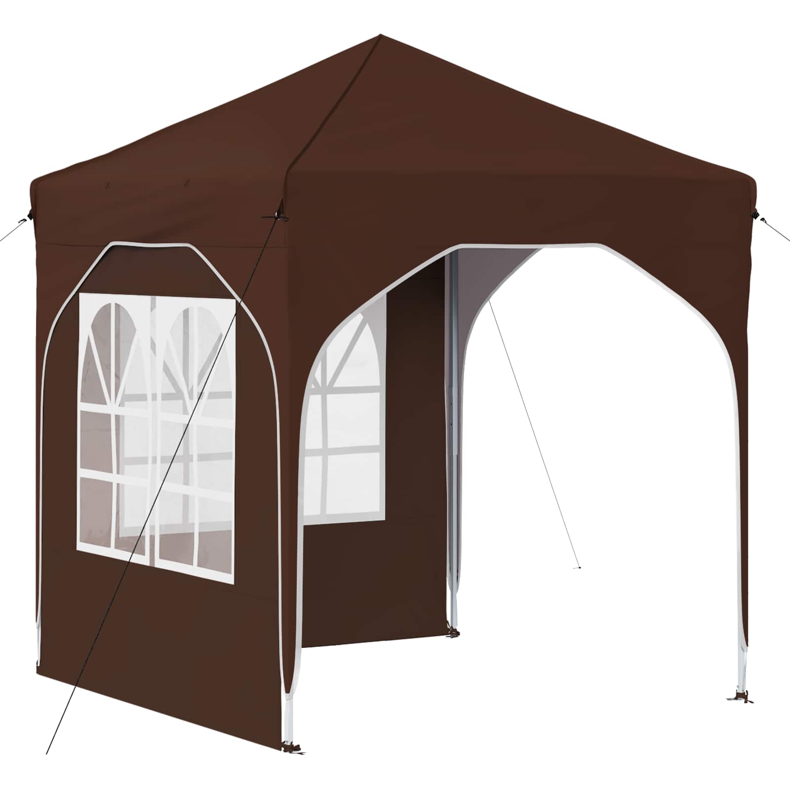 Kokkupandav peotelk (pop-up) 2 külgseinaga, 1,92 × 1,92 m, pruun