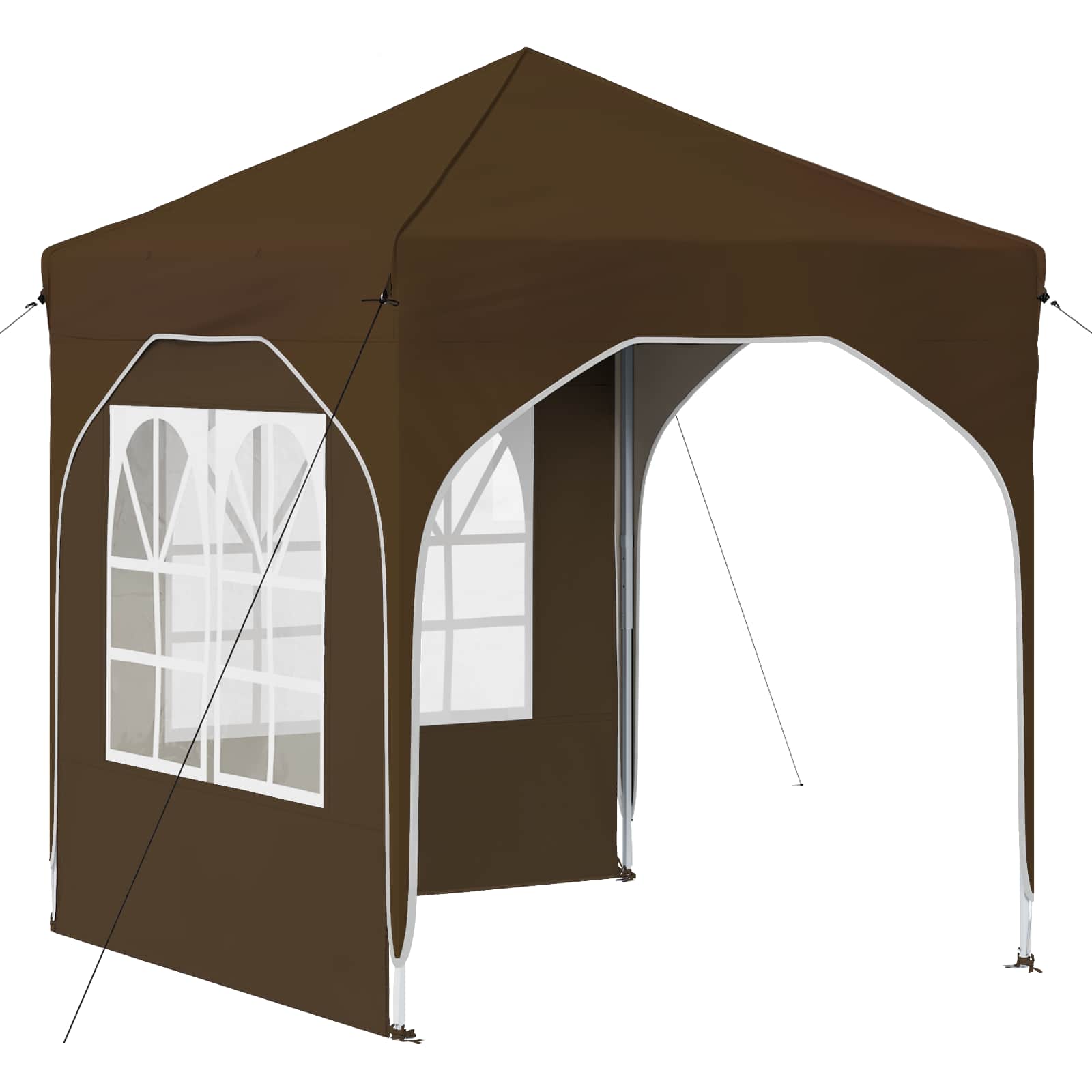 Kokkupandav peotelk (pop-up) 2 külgseinaga, 1,92 × 1,92 m, pruunikashall