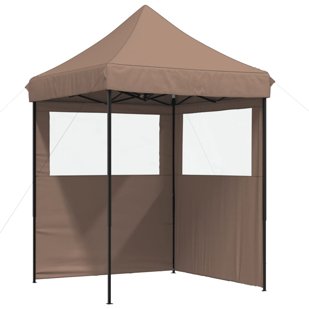 Kokkupandav peotelk (pop-up) 2 külgseinaga, 2 × 2 m, pruun