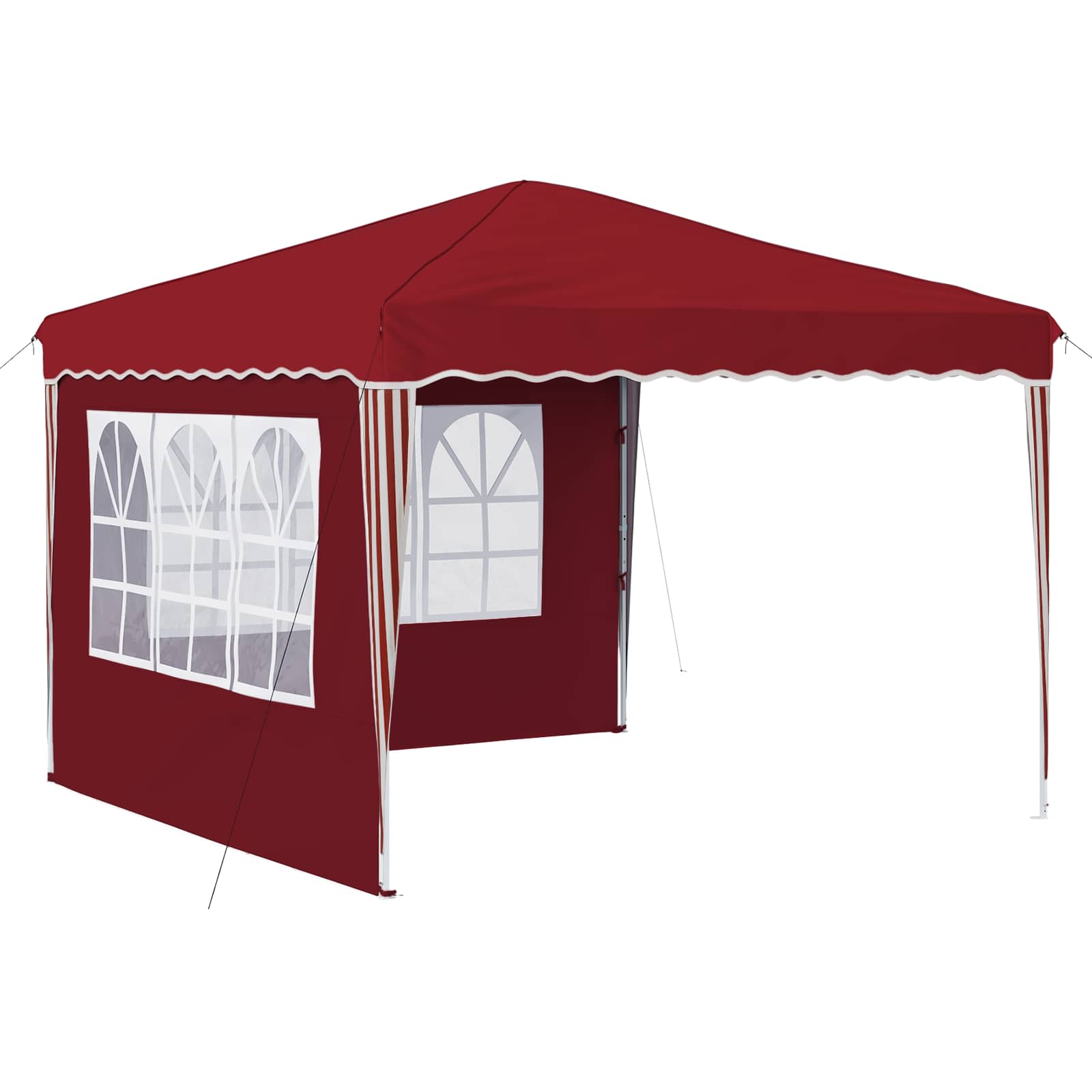 Kokkupandav peotelk (pop-up), 2,9 × 2,9 m, veinipunane