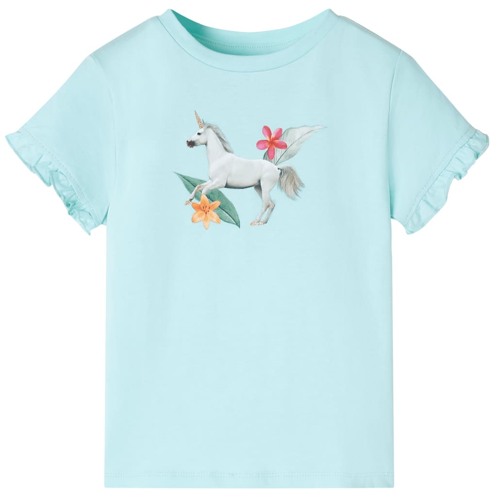 Kids'T-shirt with Short Sleeves Bright Pink 140 Aquamarine
