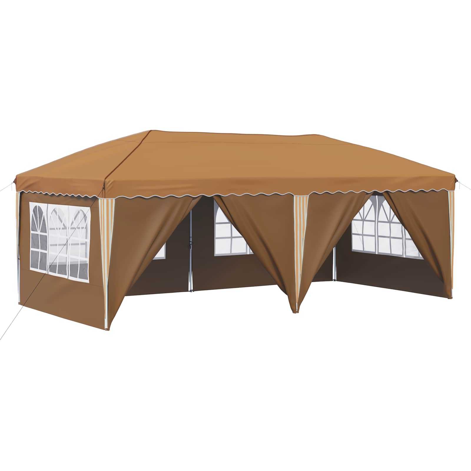 Kokkupandav peotelk (pop-up) 6 külgseinaga, 5,75 × 2,88 m, beež