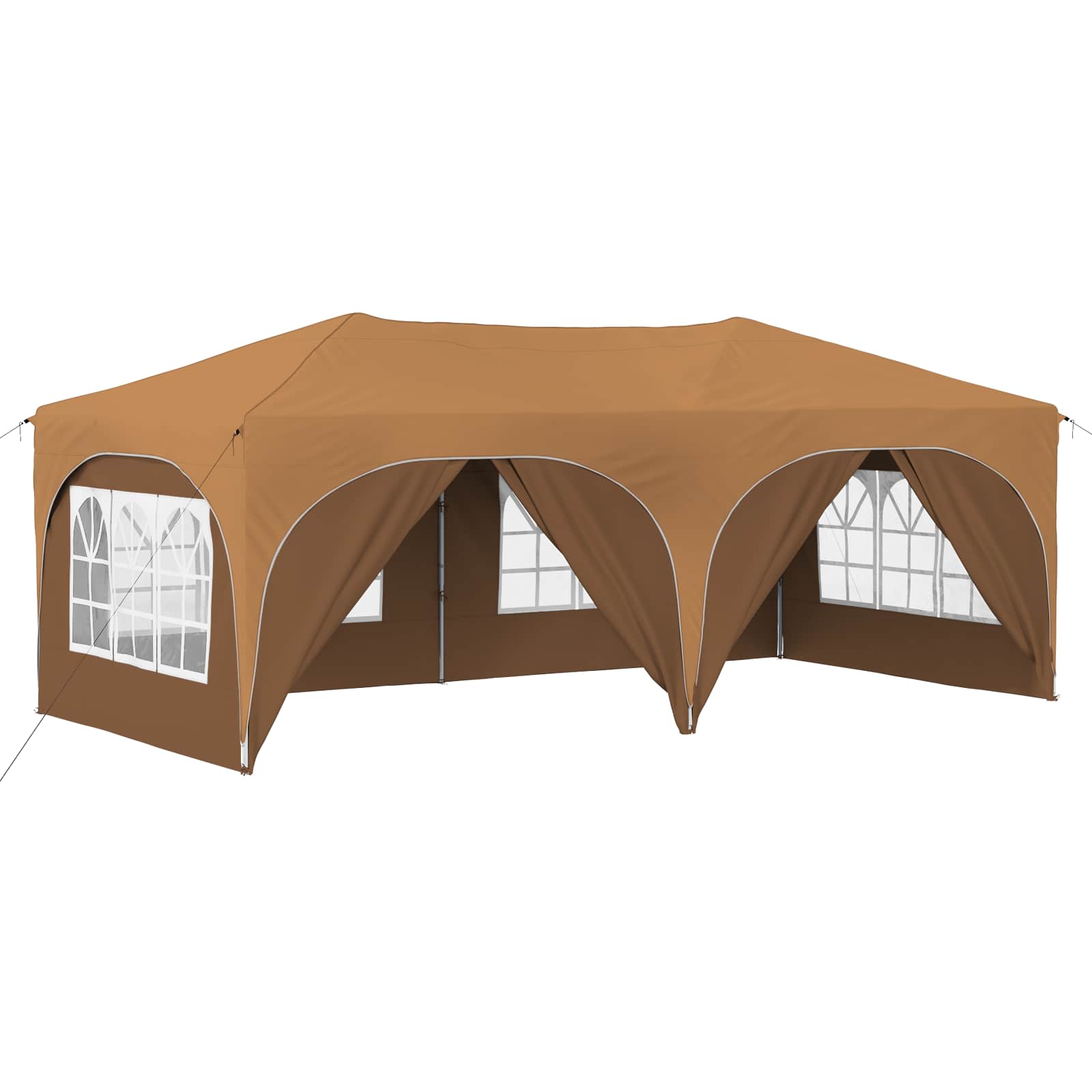 Kokkupandav peotelk (pop-up) 6 külgseinaga, 5,74 × 2,89 m, beež