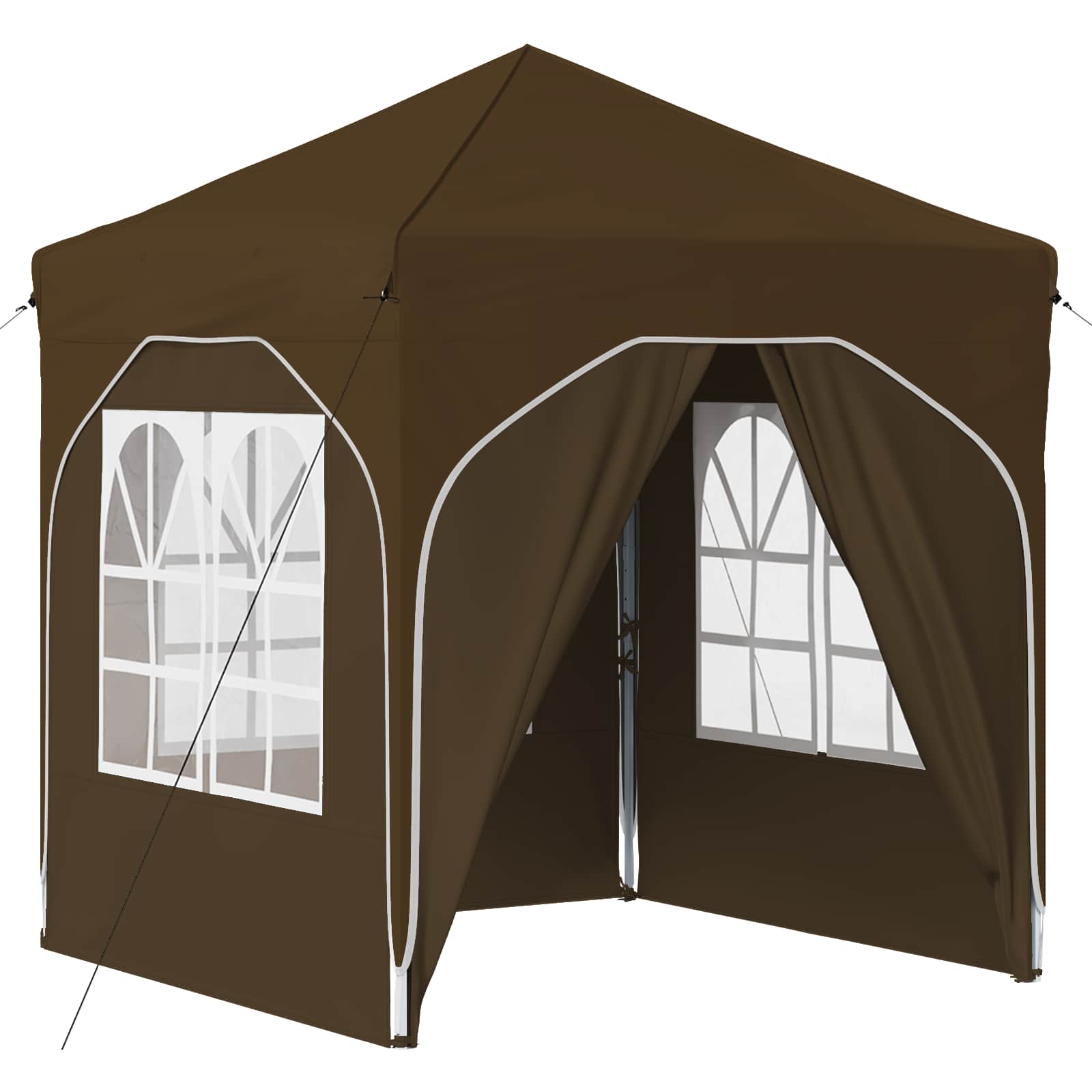 Kokkupandav peotelk (pop-up) 4 külgseinaga, 1,92 × 1,92 m, pruunikashall
