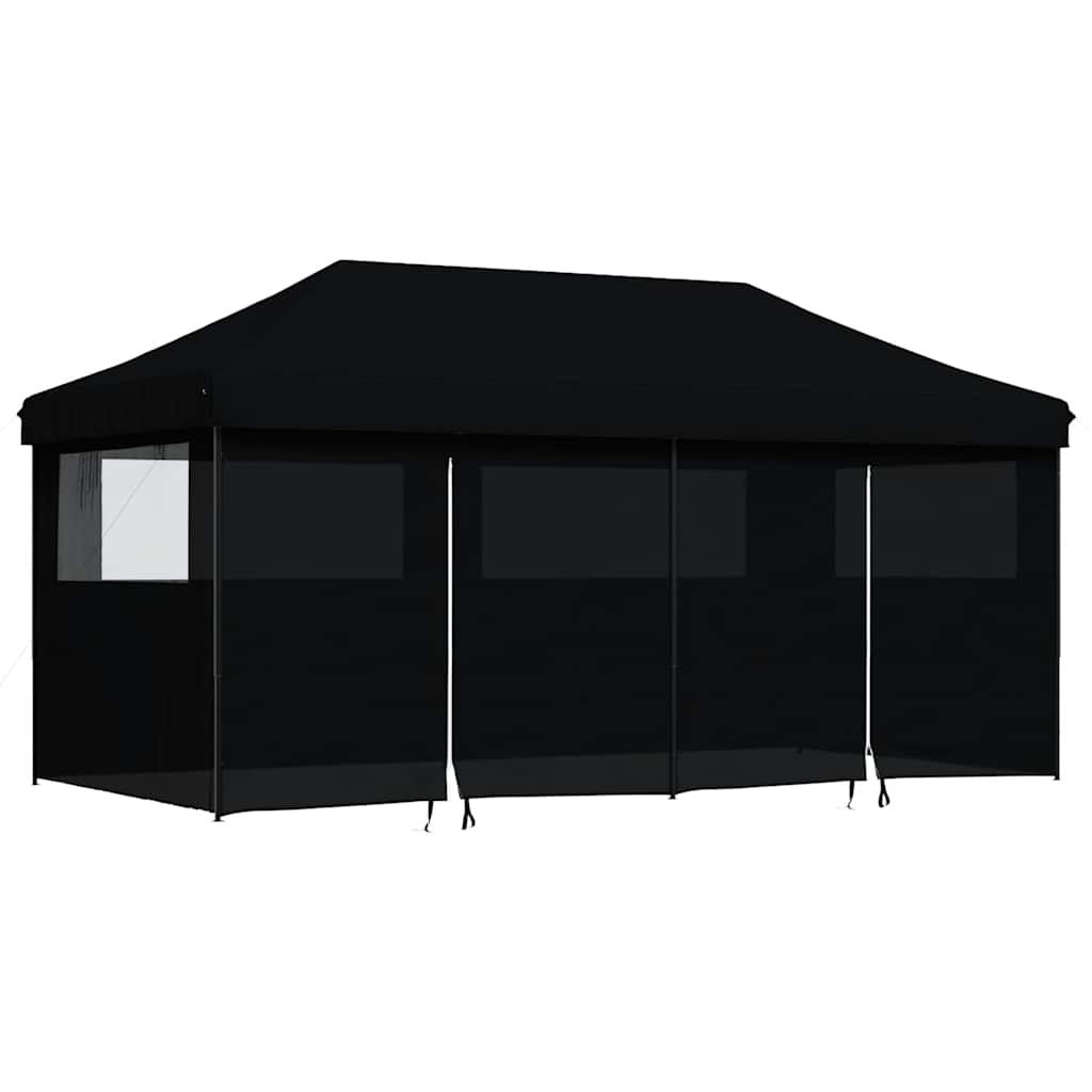 Kokkupandav peotelk (pop-up) 4 külgseinaga, 5,8 × 2,92 m, must