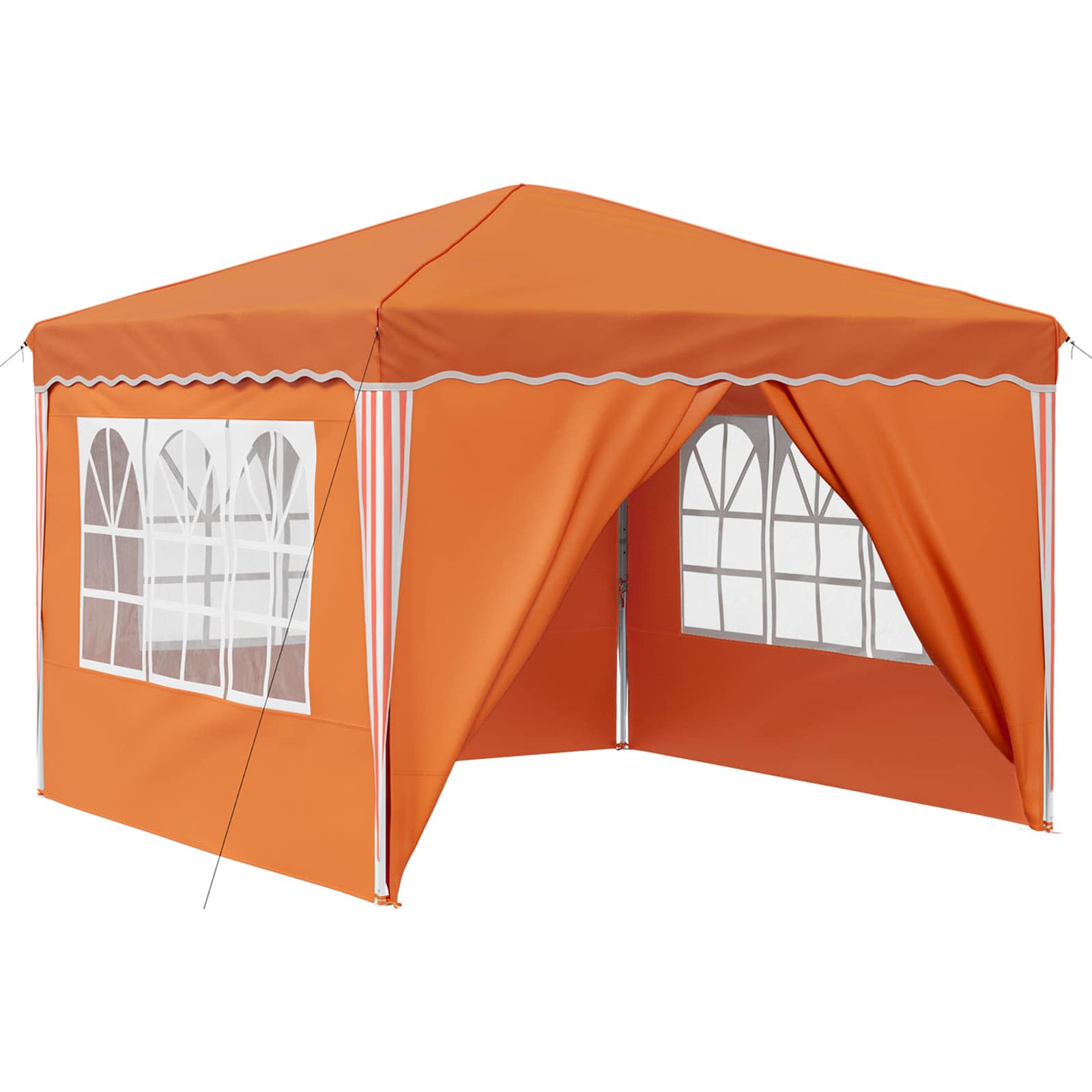 Kokkupandav peotelk (pop-up), 2,9 × 2,9 m, oranž