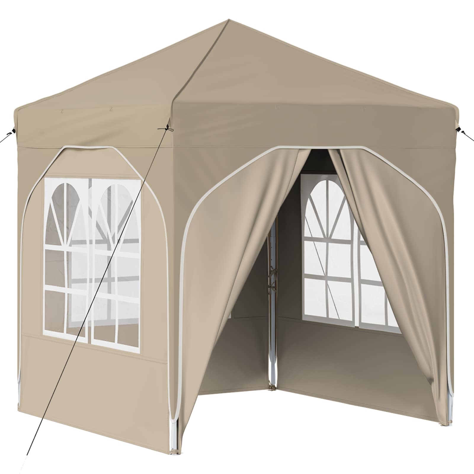 Kokkupandav peotelk (pop-up) 4 külgseinaga, 1,92 × 1,92 m, kreemjas