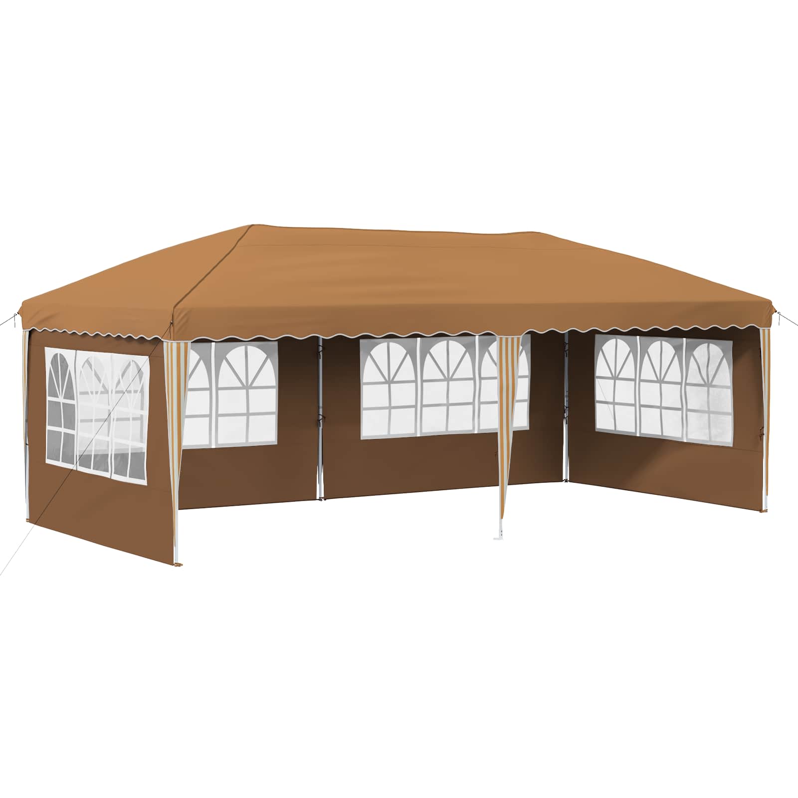Kokkupandav peotelk (pop-up) 4 külgseinaga, 5,75 × 2,89 m, beež
