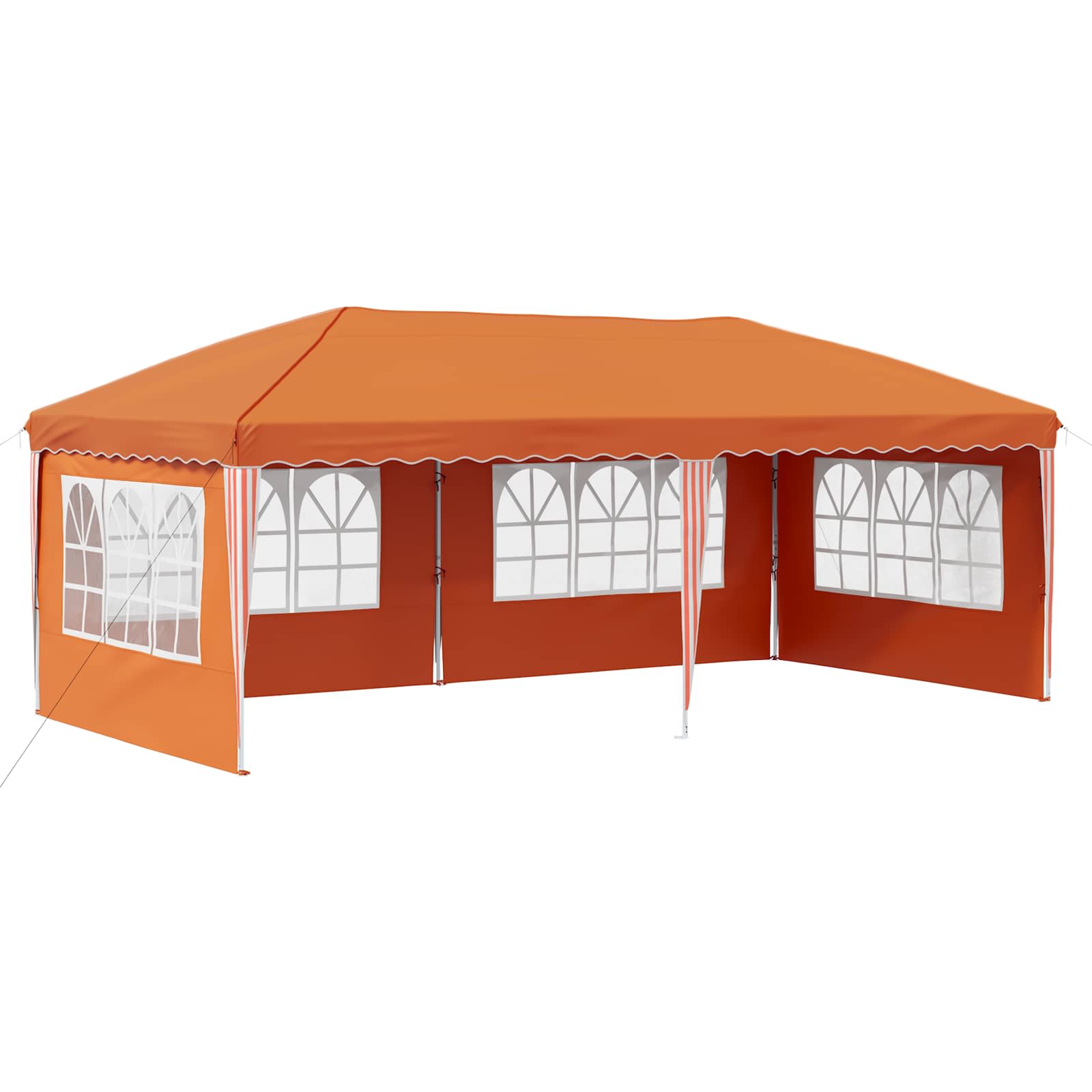 Kokkupandav peotelk (pop-up) 4 külgseinaga, 5,75 × 2,89 m, oranž