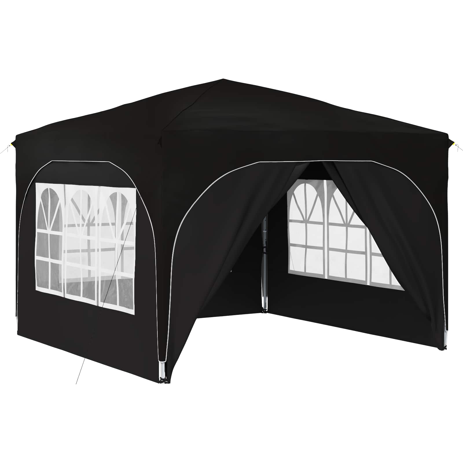 Kokkupandav peotelk (pop-up) 4 külgseinaga, 2,9 × 2,9 m, must