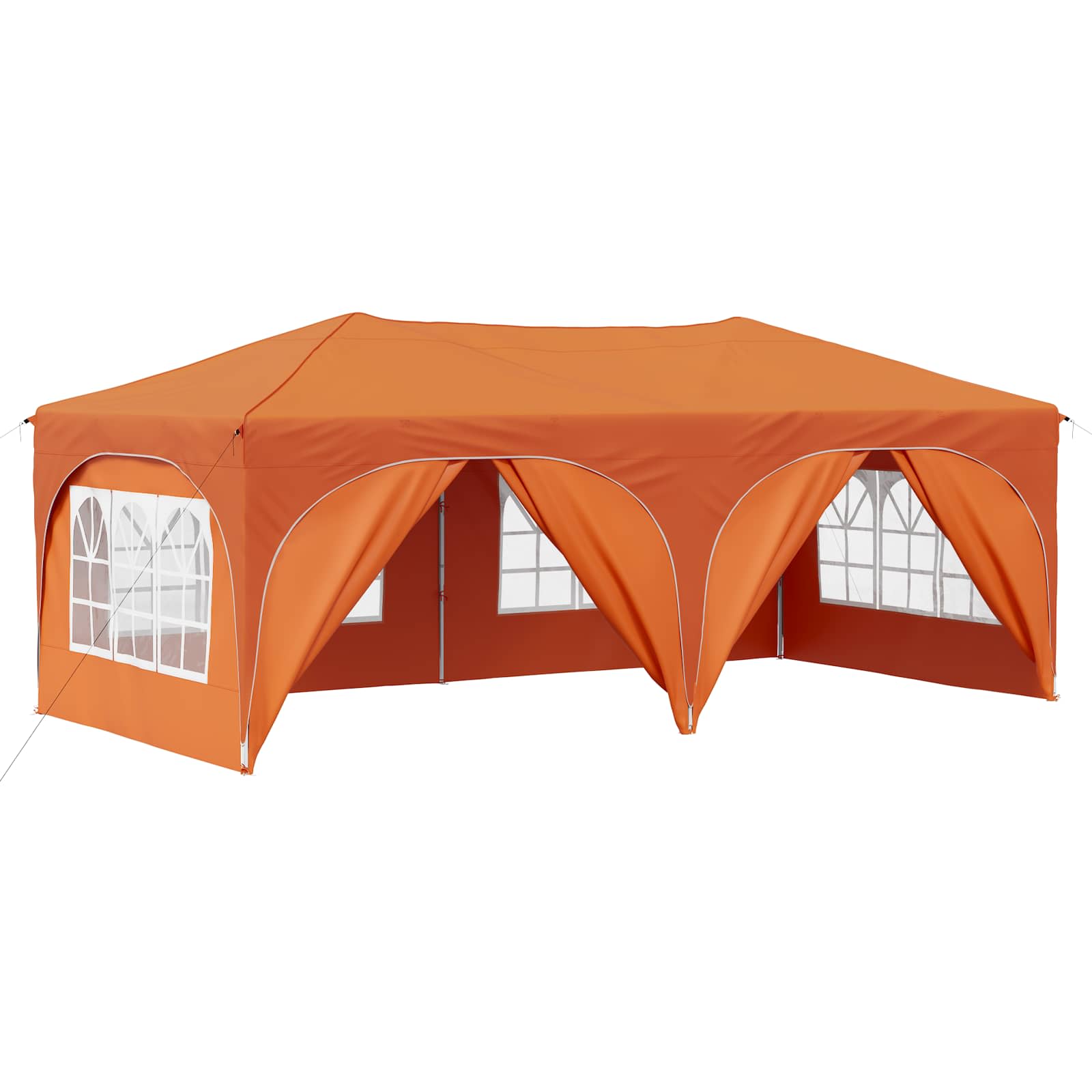 Kokkupandav peotelk (pop-up) 6 külgseinaga, 5,74 × 2,89 m, oranž