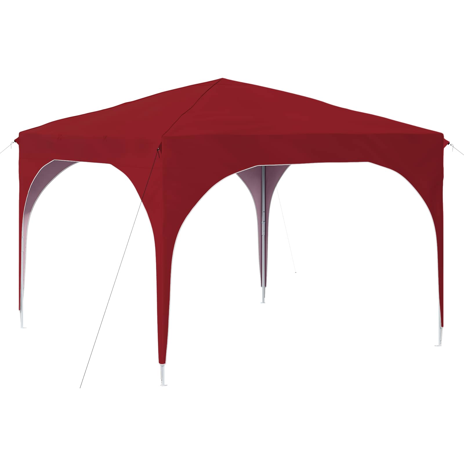 Kokkupandav peotelk (pop-up), 2,9 × 2,9 m, veinipunane