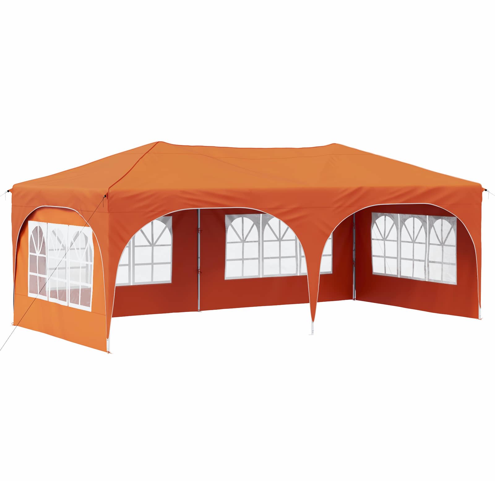 Kokkupandav peotelk (pop-up) 4 külgseinaga, 5,74 × 2,89 m, oranž