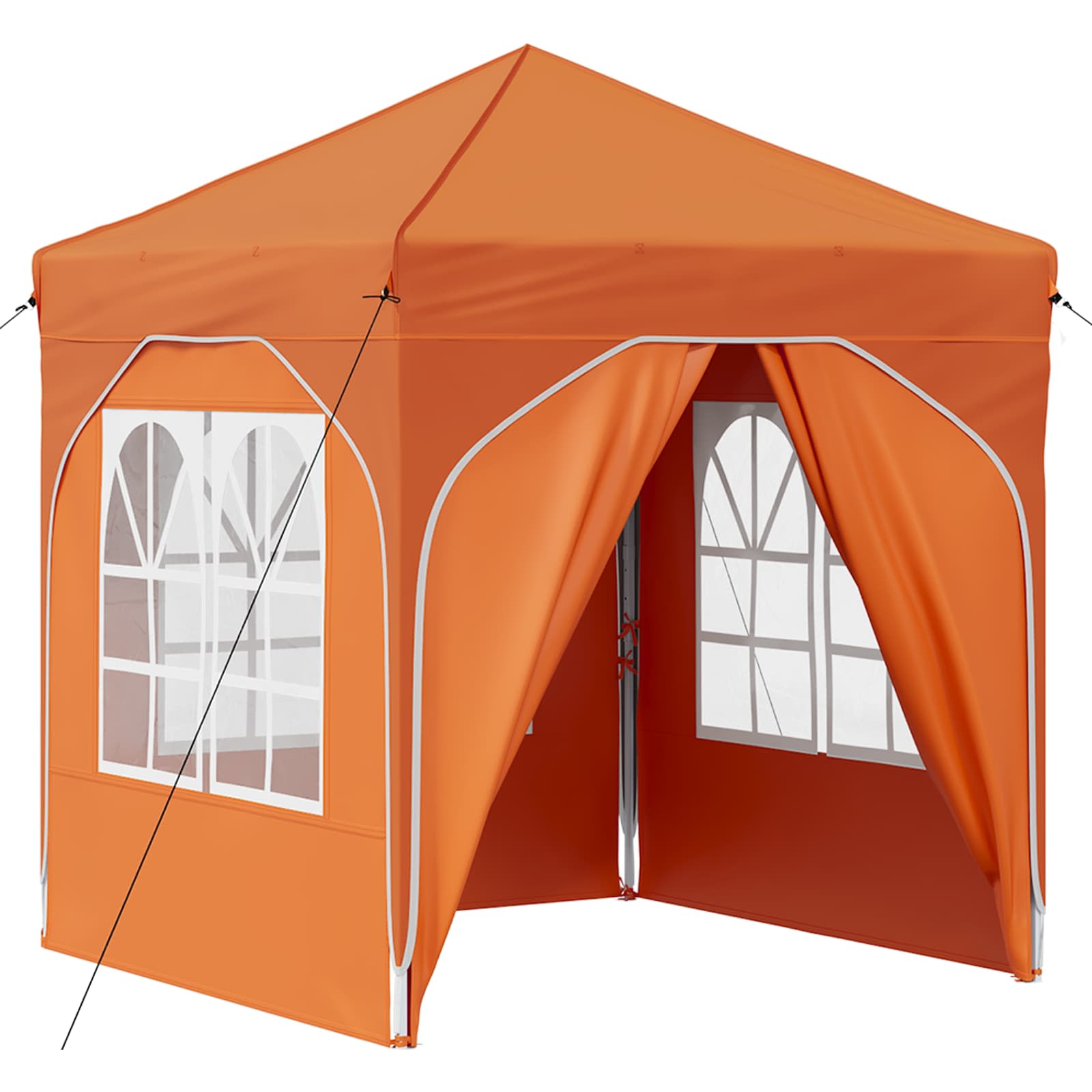 Kokkupandav peotelk (pop-up) 4 külgseinaga, 1,92 × 1,92 m, oranž