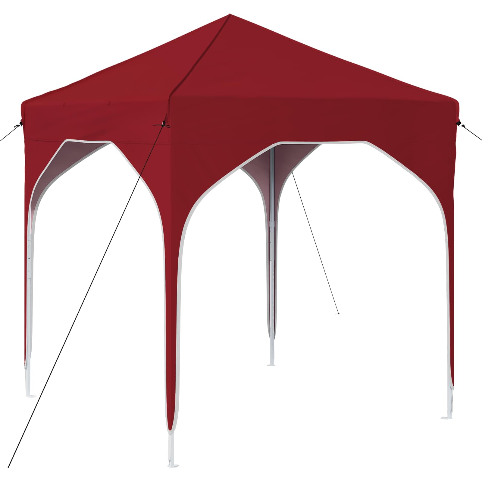 Kokkupandav peotelk (pop-up), 1,94 × 1,94 m, veinipunane
