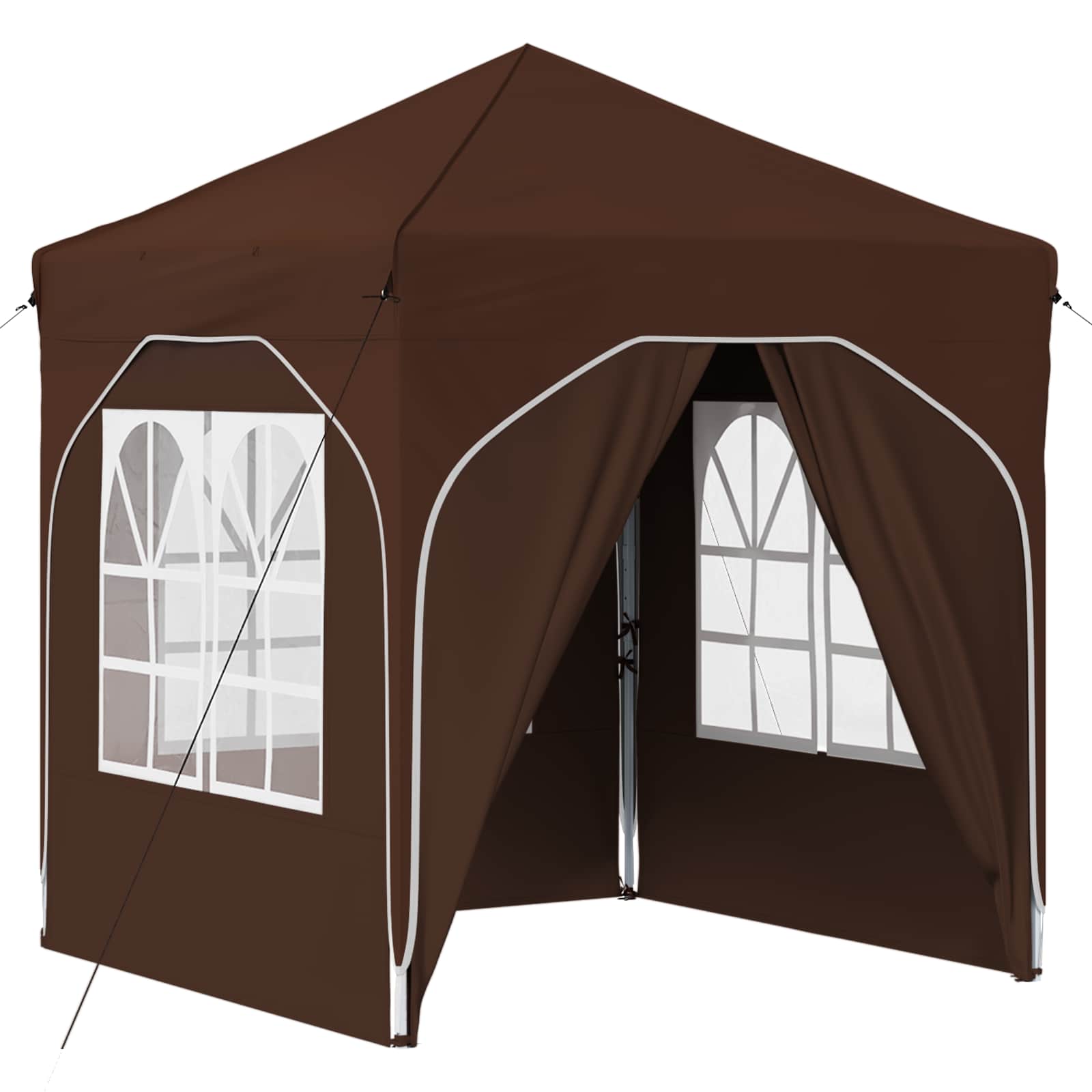 Kokkupandav peotelk (pop-up) 4 külgseinaga, 1,92 × 1,92 m, pruun