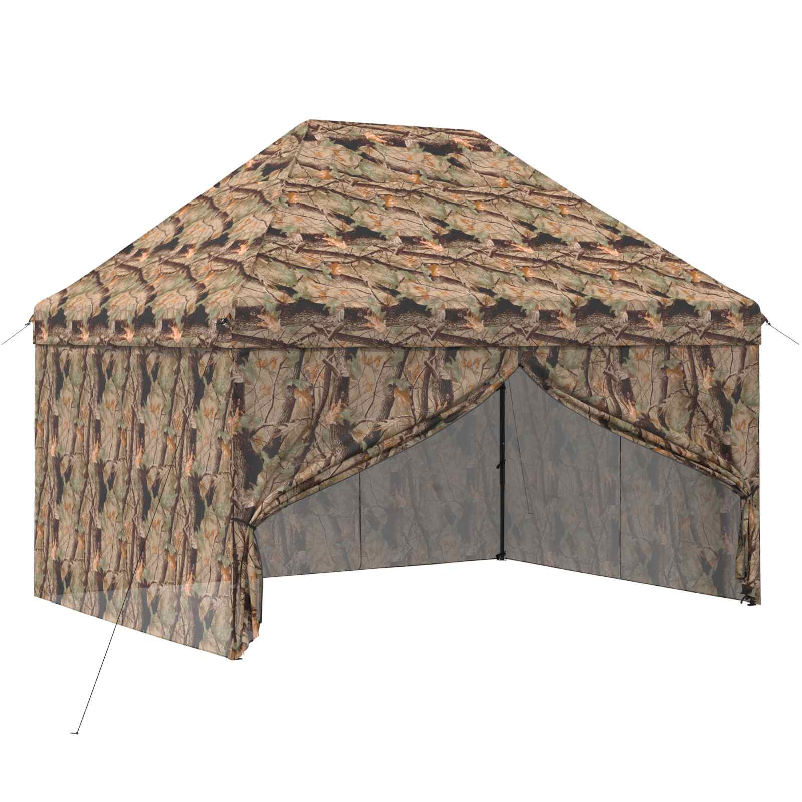 Kokkupandav peotelk (pop-up) 4 külgseinaga, 3 × 4 m, metsamustriga