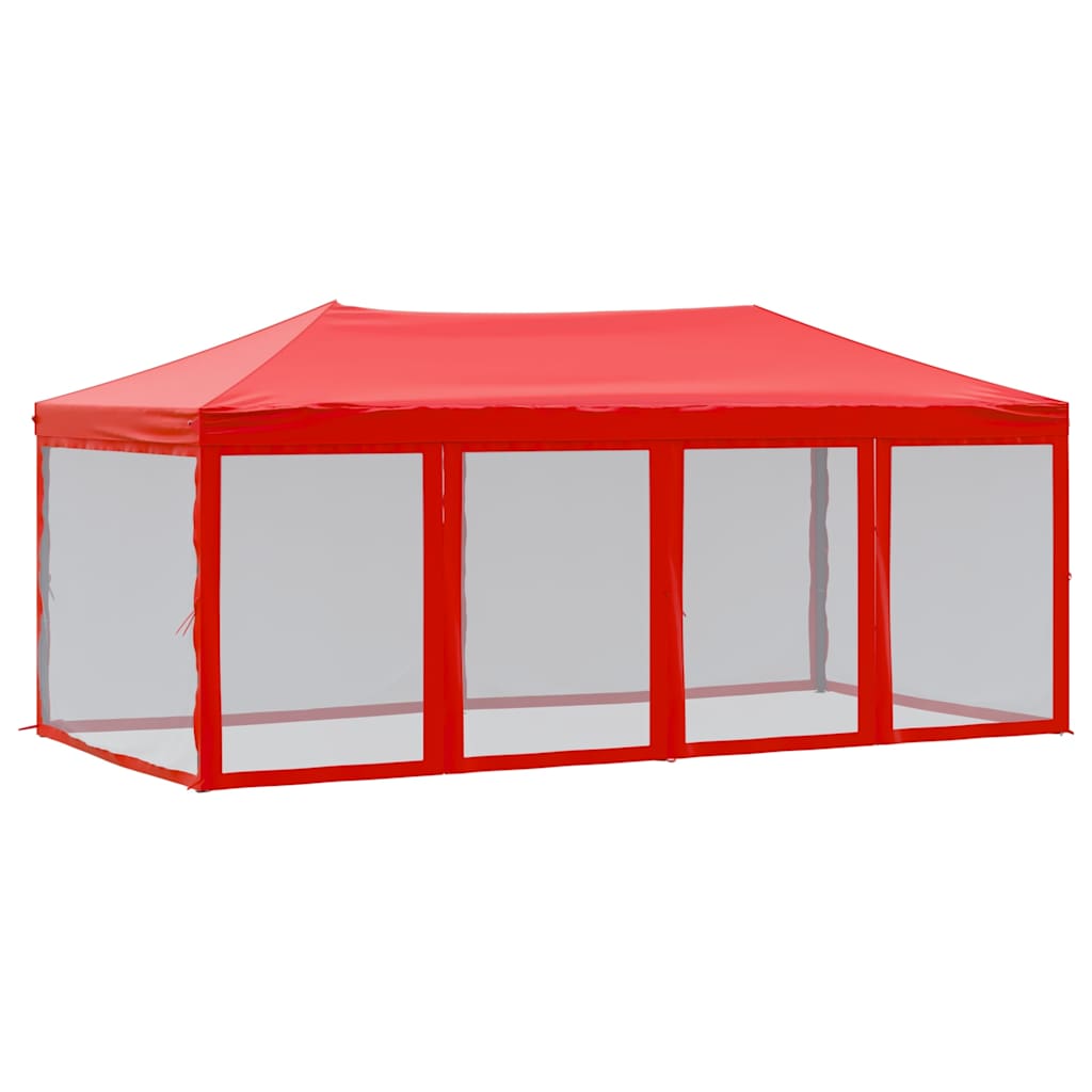 Kokkupandav peotelk (pop-up) seintega, 3 × 6 m, punane