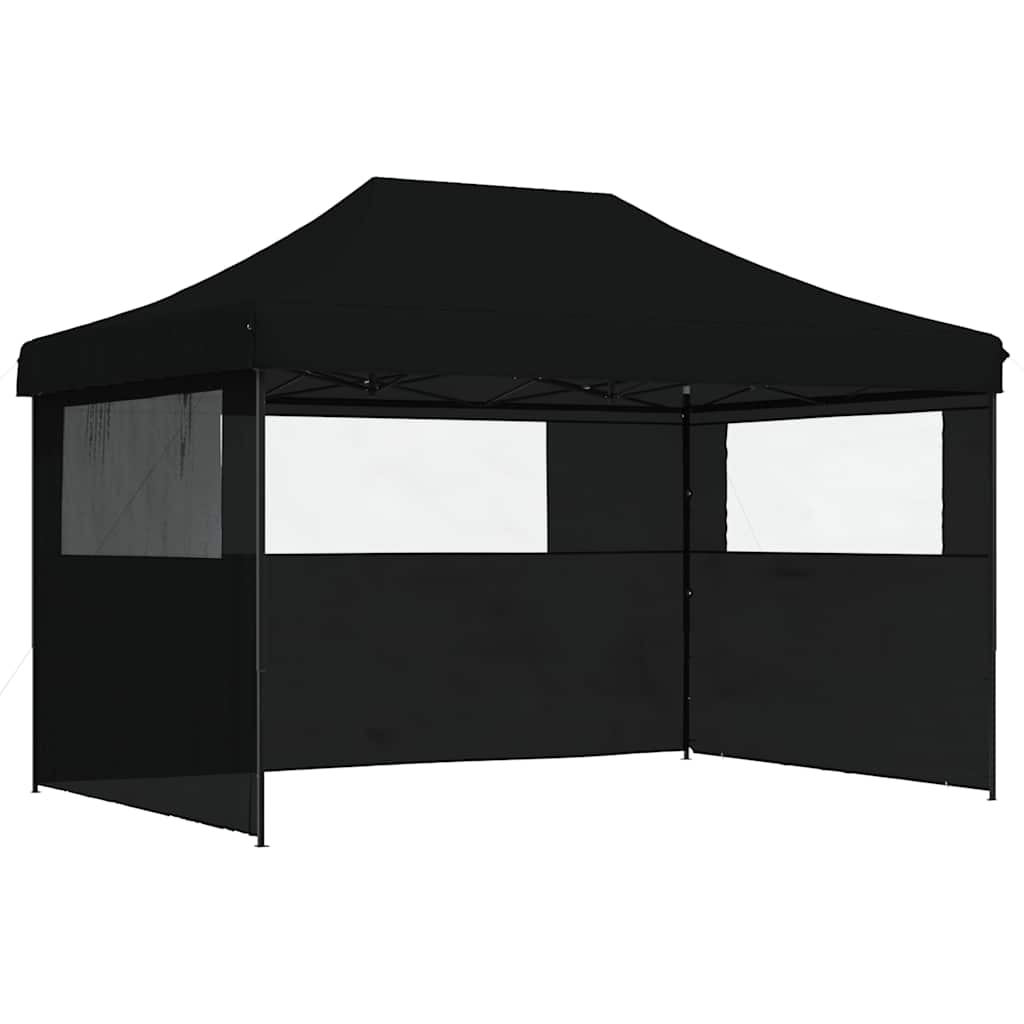 Kokkupandav peotelk (pop-up) 3 külgseinaga, 4,1 × 2,79 m, must
