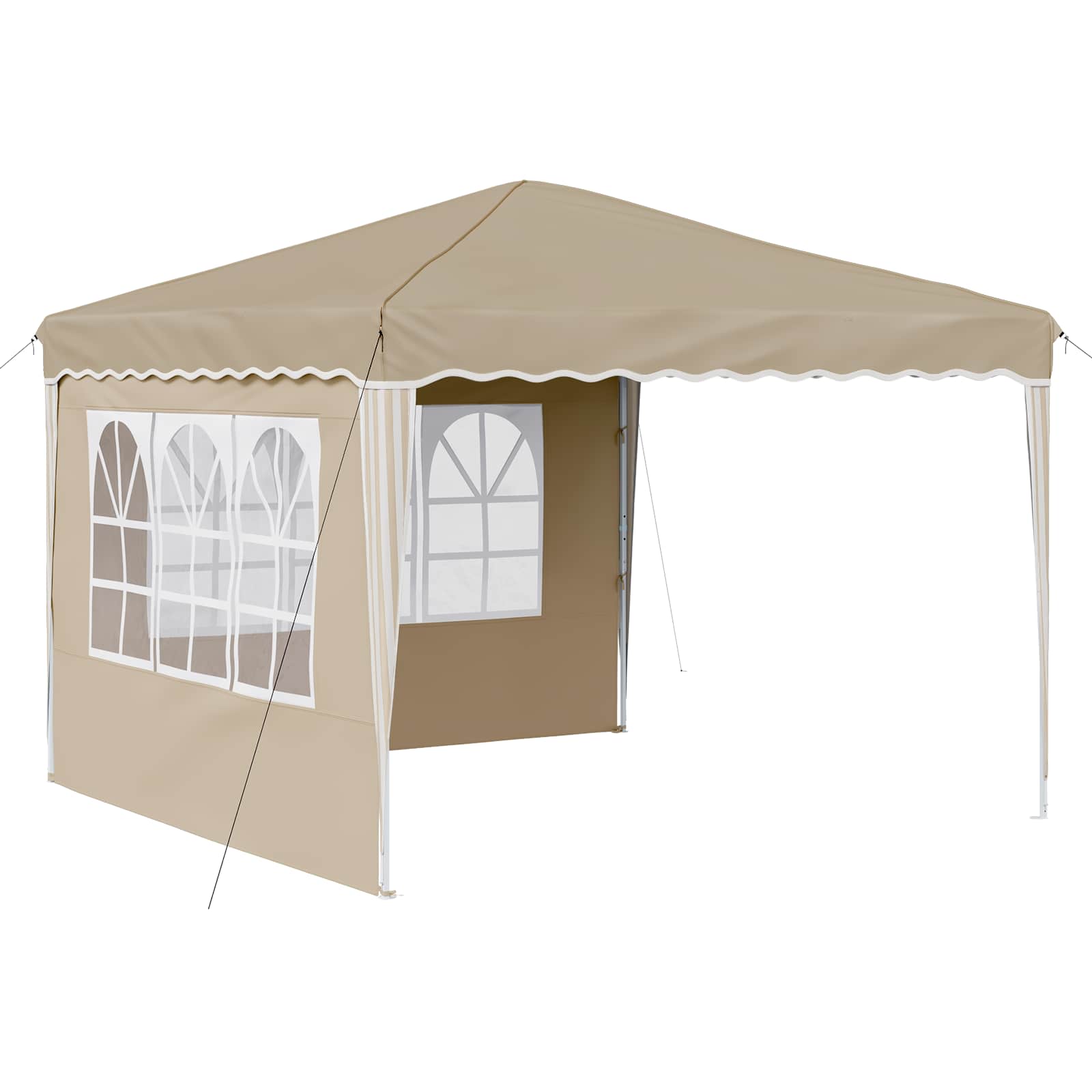 Kokkupandav peotelk (pop-up), 2,9 × 2,9 m, kreemjas