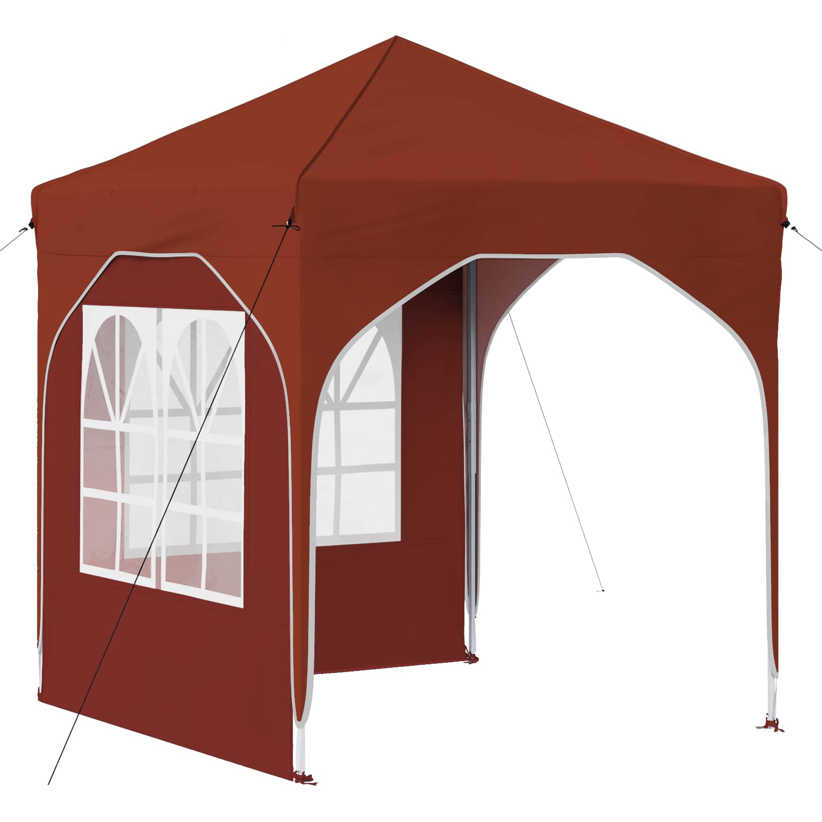 Kokkupandav peotelk (pop-up) 2 külgseinaga, 1,92 × 1,92 m, terrakota