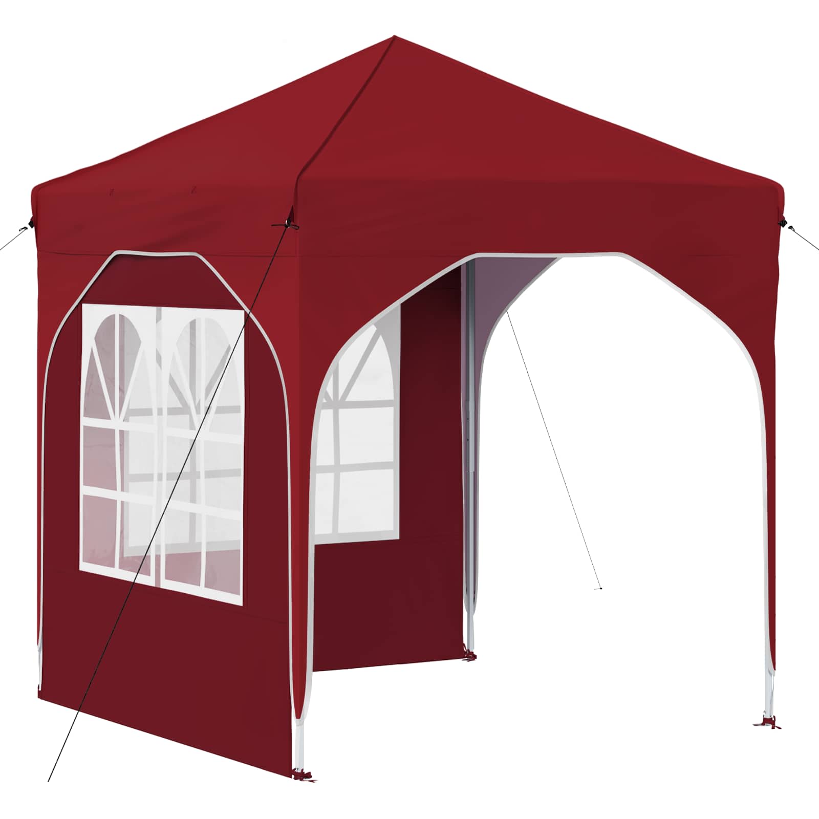 Kokkupandav peotelk (pop-up) 2 külgseinaga, 1,92 × 1,92 m, veinipunane
