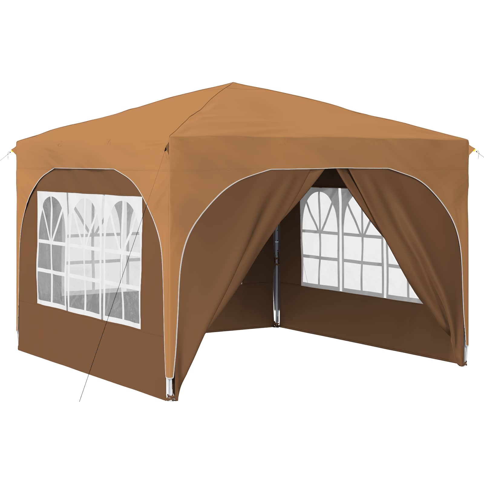 Kokkupandav peotelk (pop-up) 4 külgseinaga, 2,9 × 2,9 m, beež